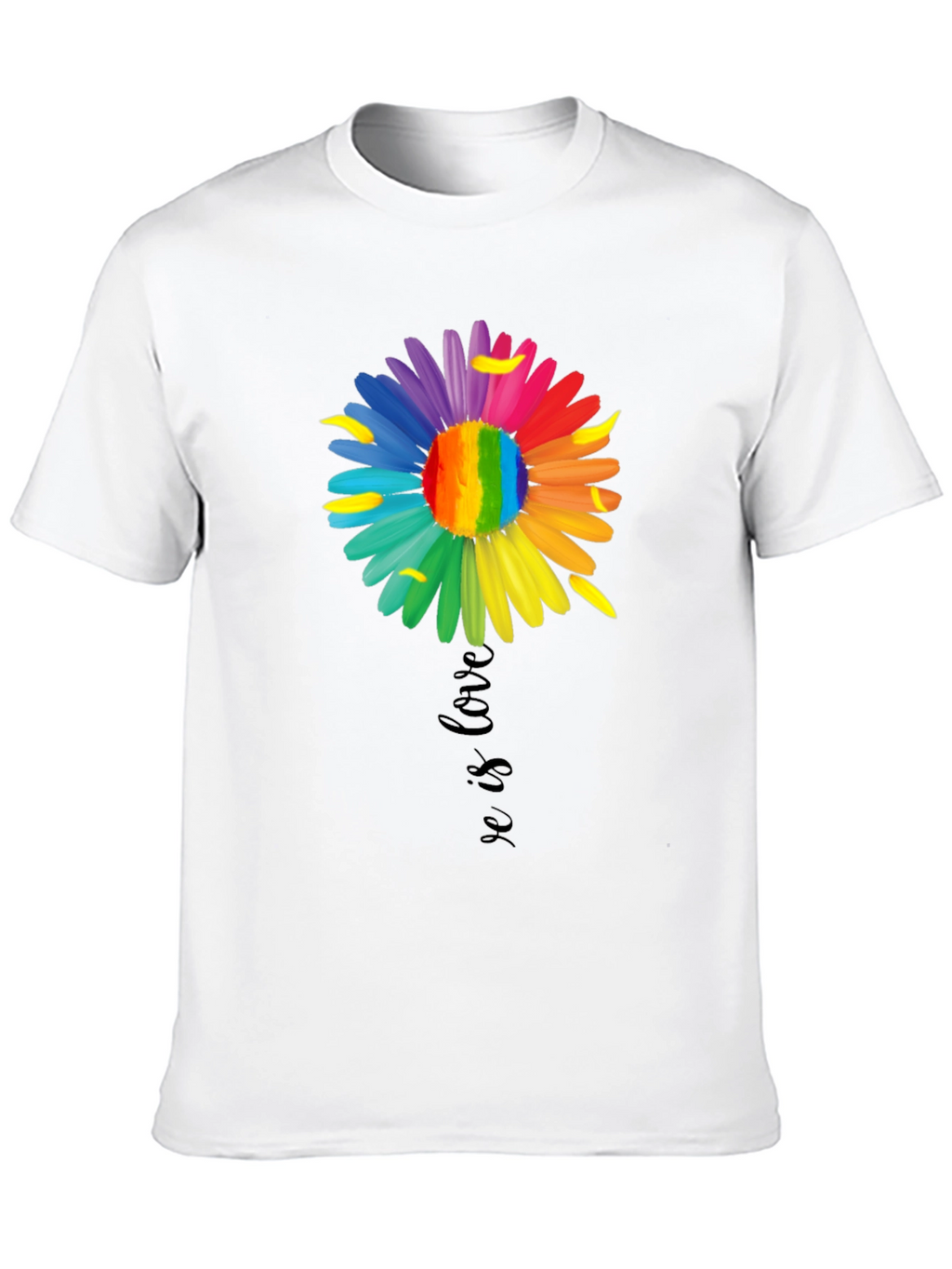 Love is Love Rainbow Flower Graphic Tee