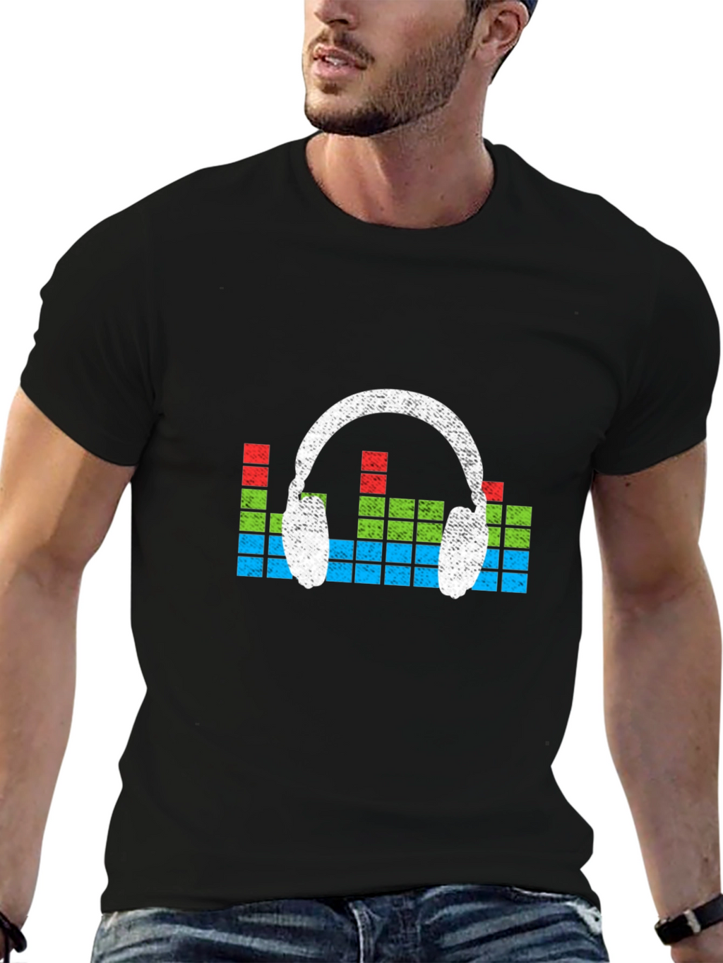 Retro Headphones Graphic T-Shirt - Music Lover Tee