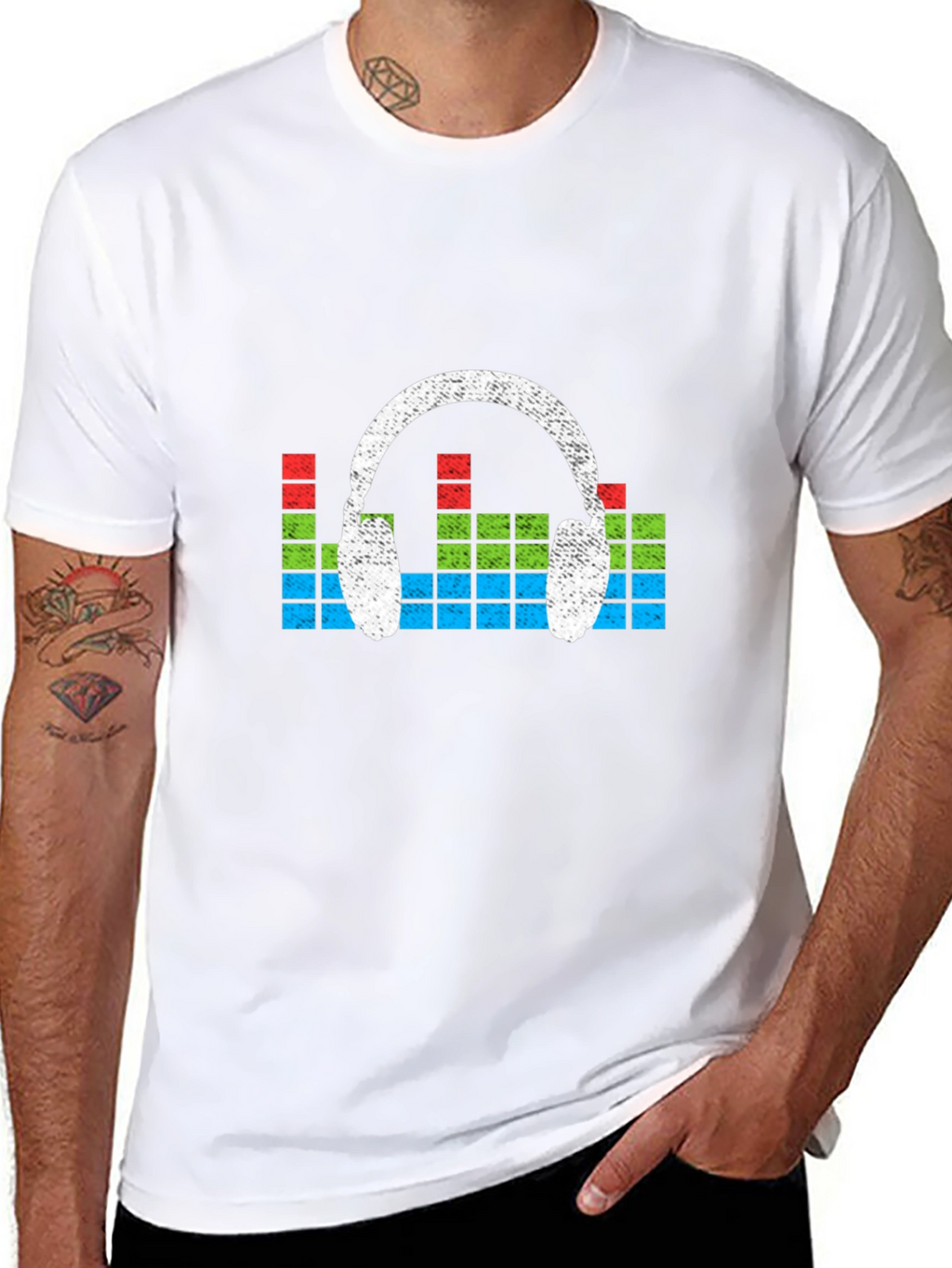 Retro Headphones Graphic T-Shirt - Music Lover Tee