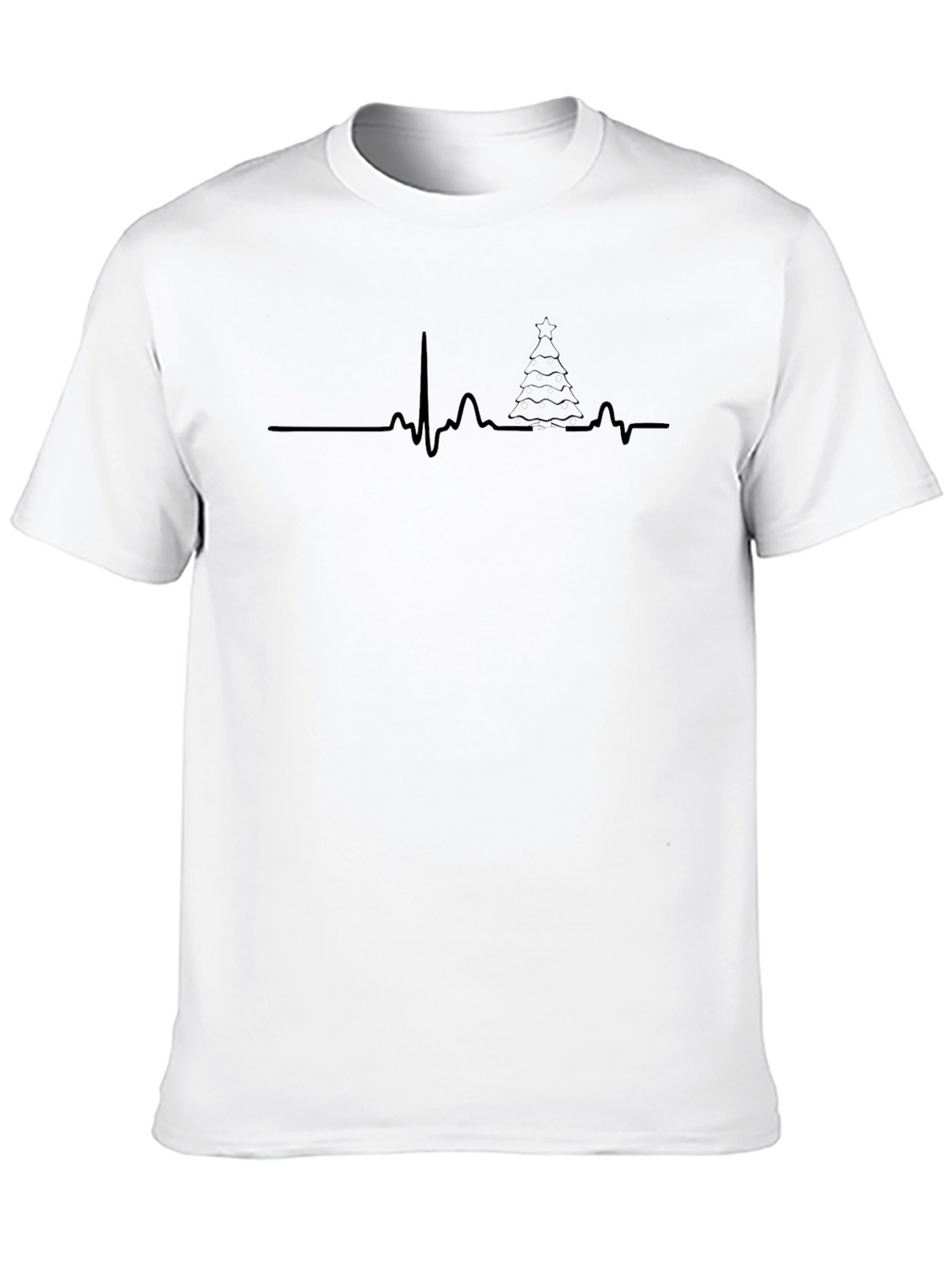 Christmas Tree Heartbeat T-Shirt - Holiday Spirit