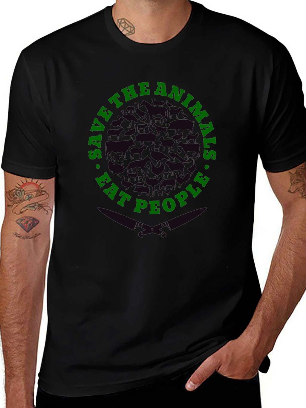Save Animals Eat People Graphic T-Shirt