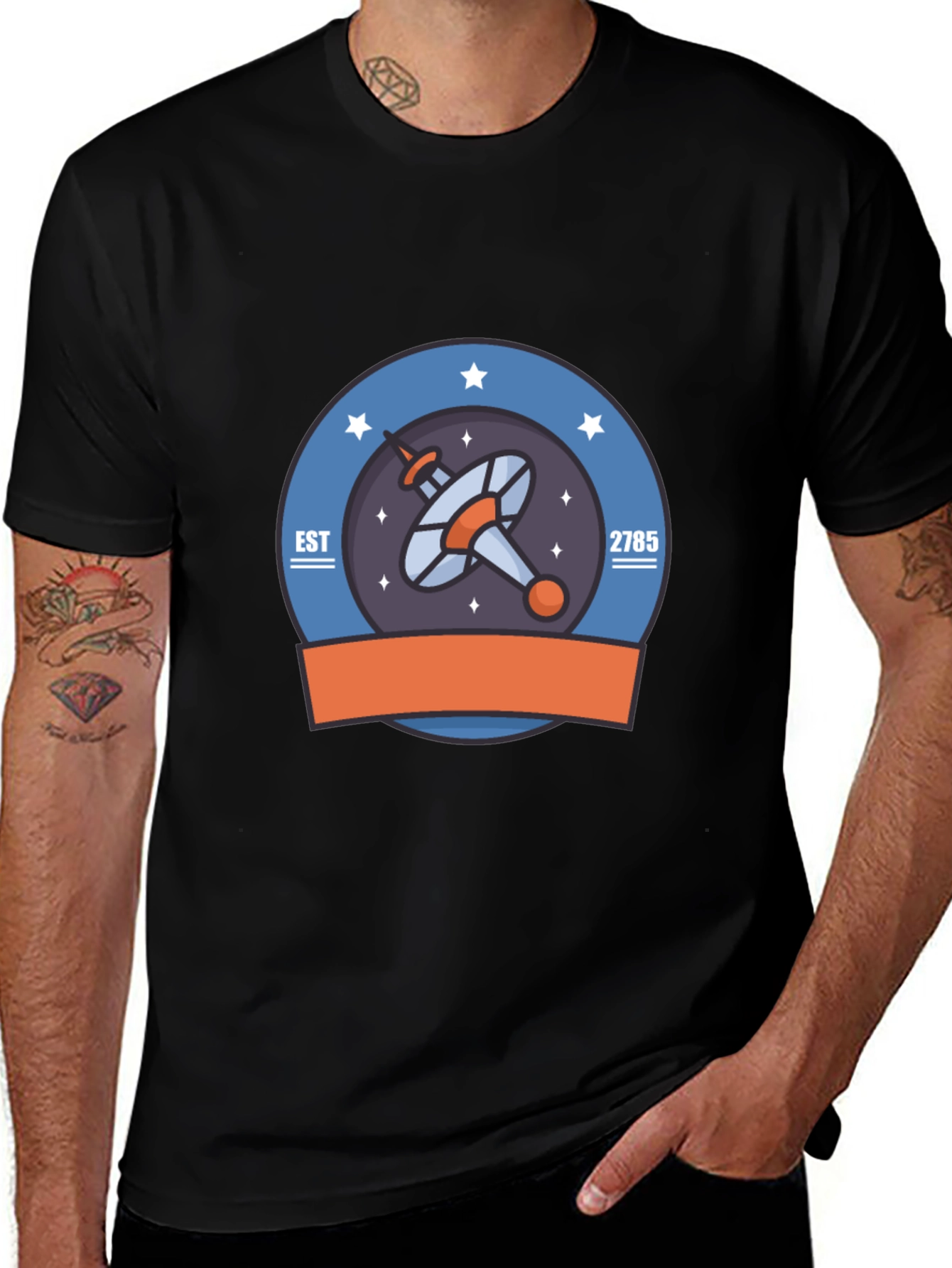Retro Space Station T-Shirt - EST 2785 - Vintage Style