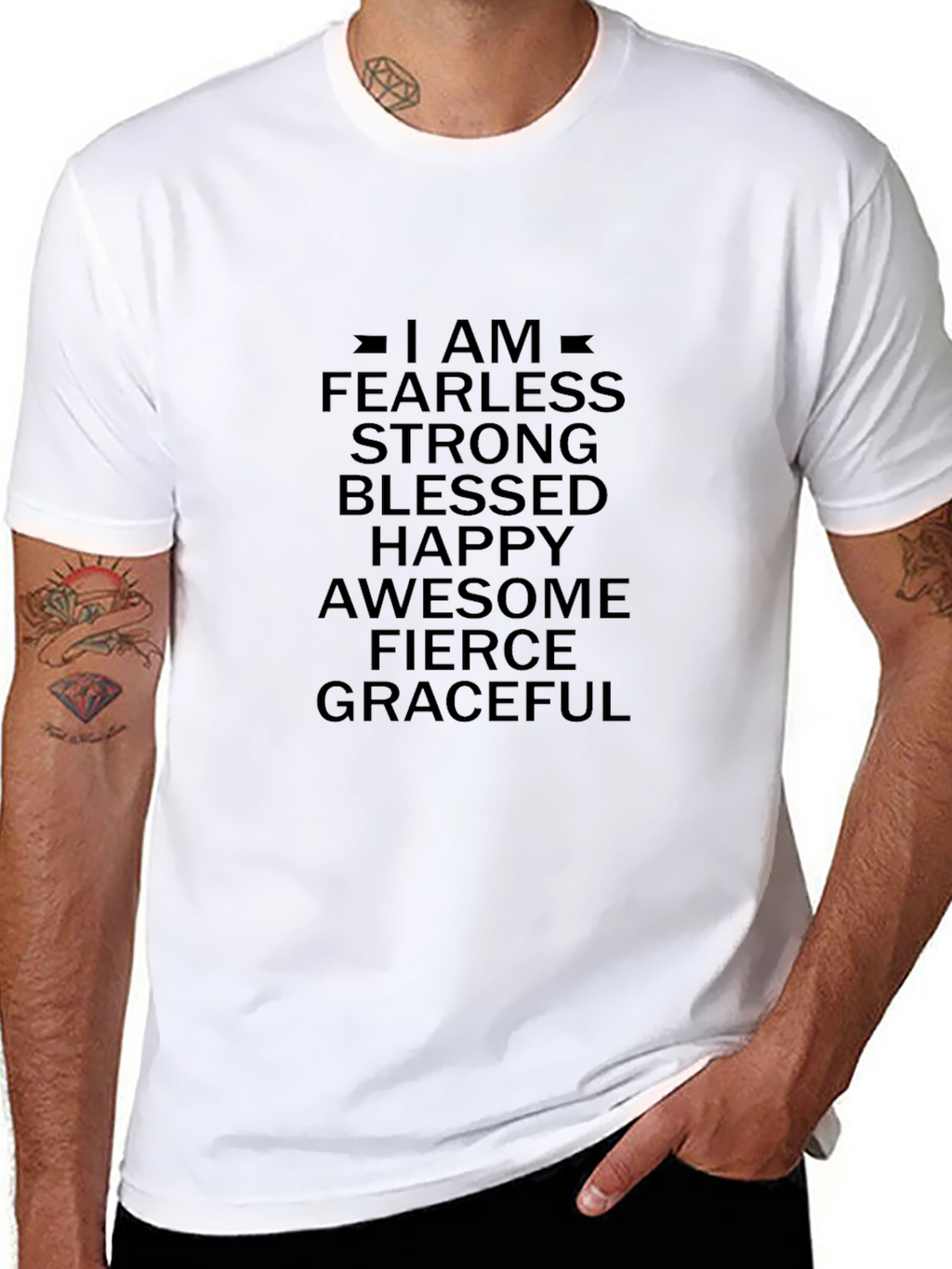 Inspirational Graphic T-Shirt - Fearless Strong Blessed