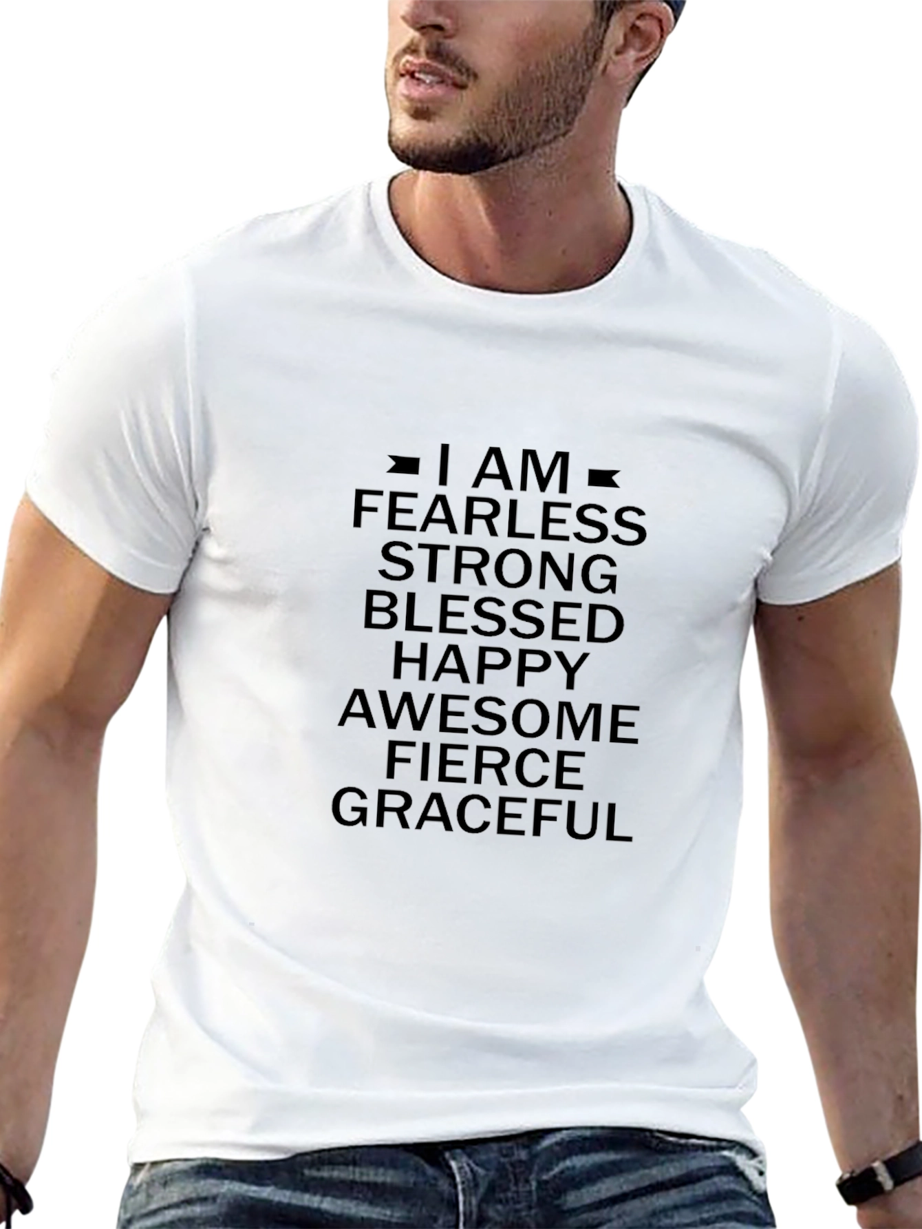 Inspirational Graphic T-Shirt - Fearless Strong Blessed