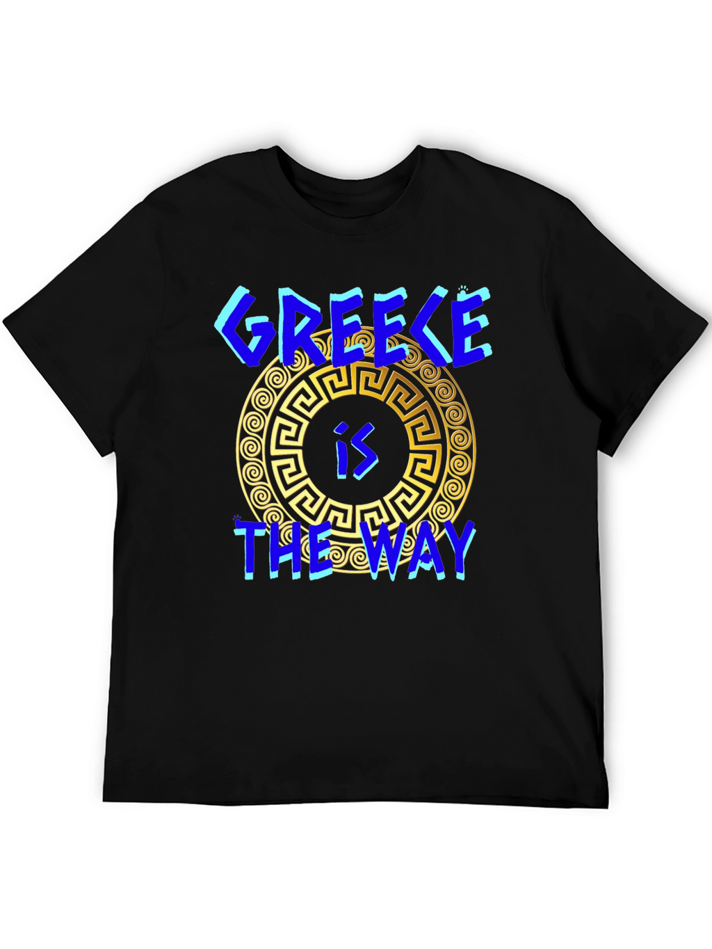 Greece is The Way T-Shirt Black Cotton