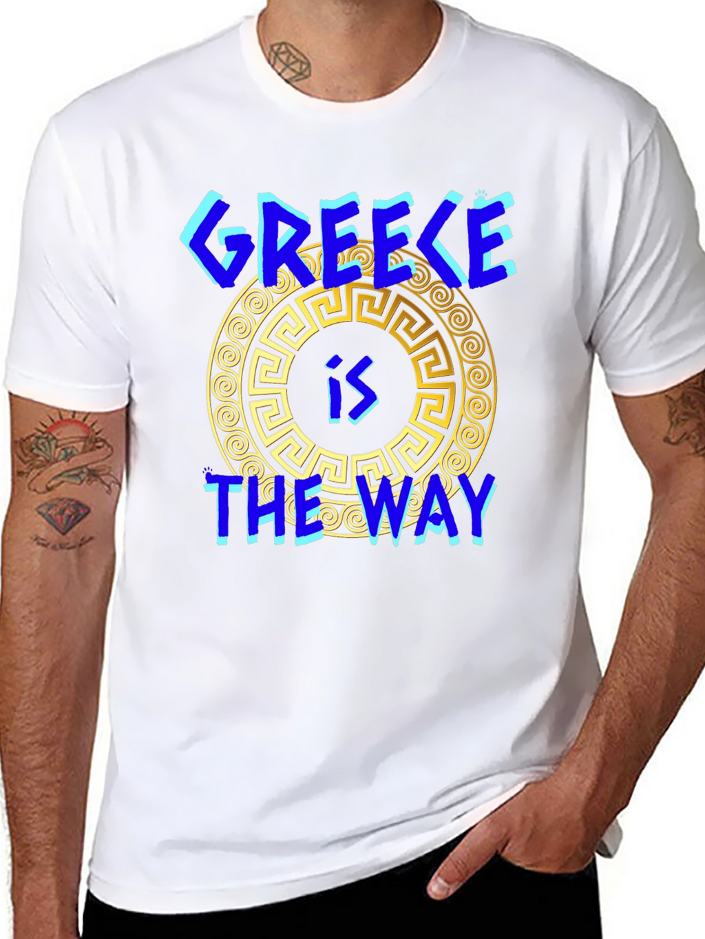 Greece is The Way T-Shirt Black Cotton