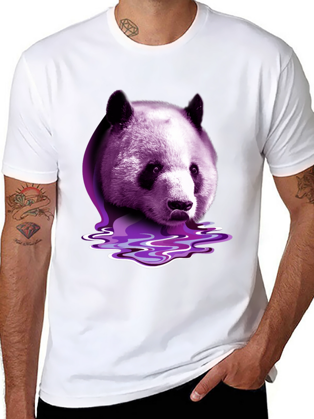 Purple Panda Graphic T-Shirt