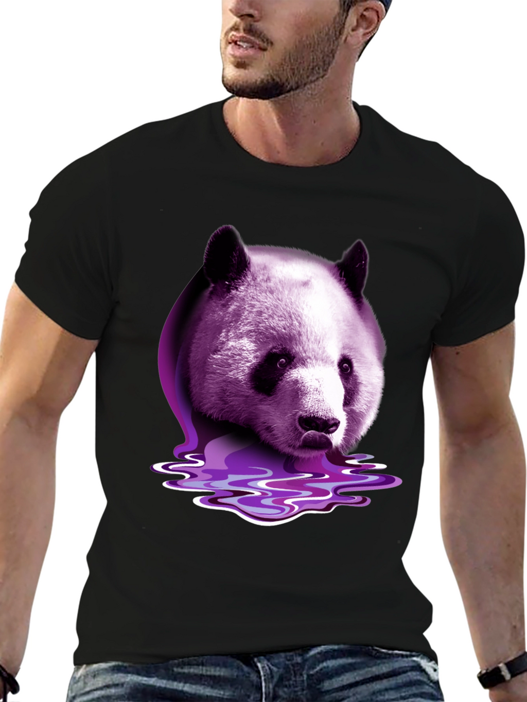 Purple Panda Graphic T-Shirt