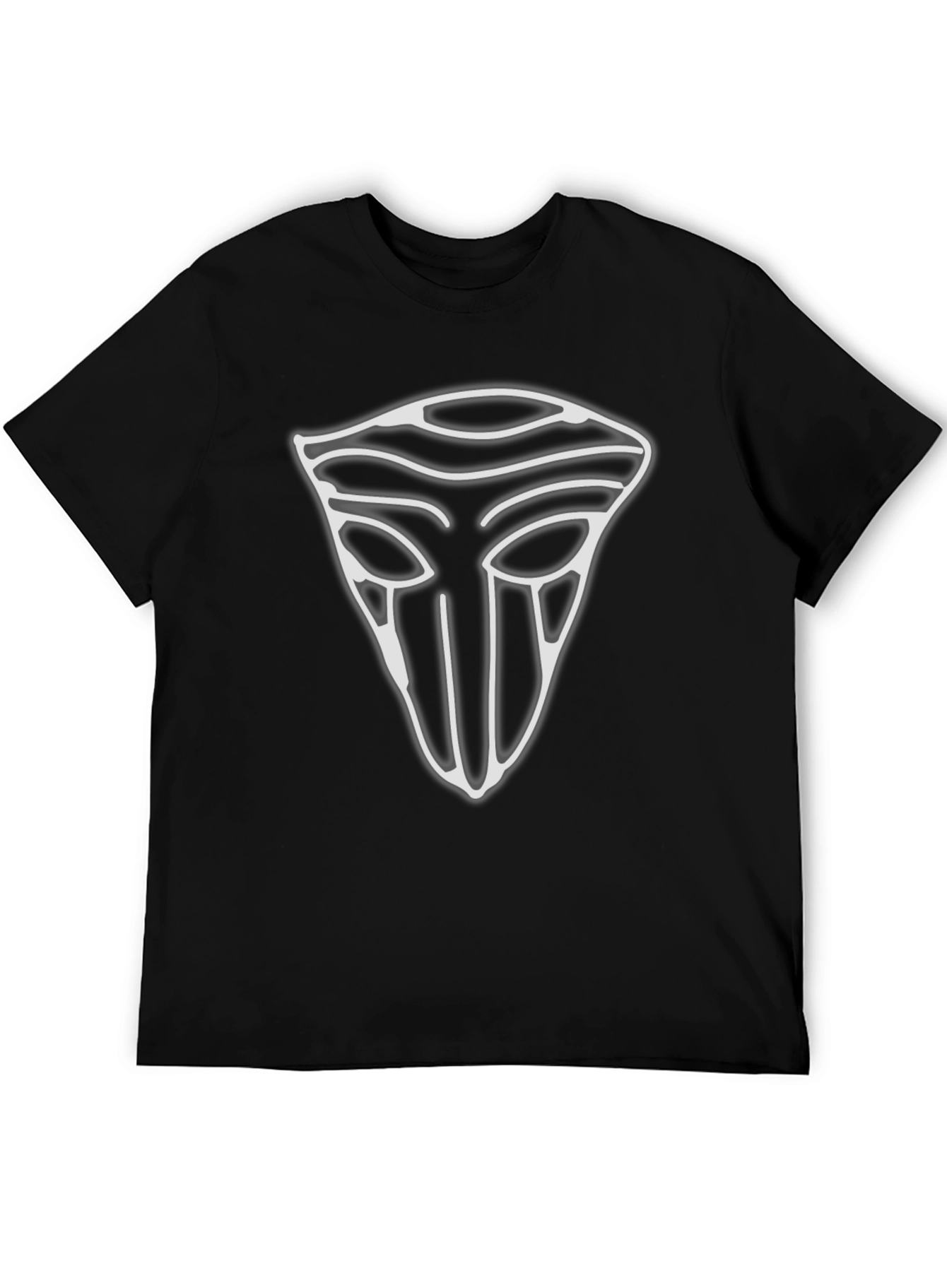 Mystic Mask Graphic Tee - Stylish Mens Black T-Shirt