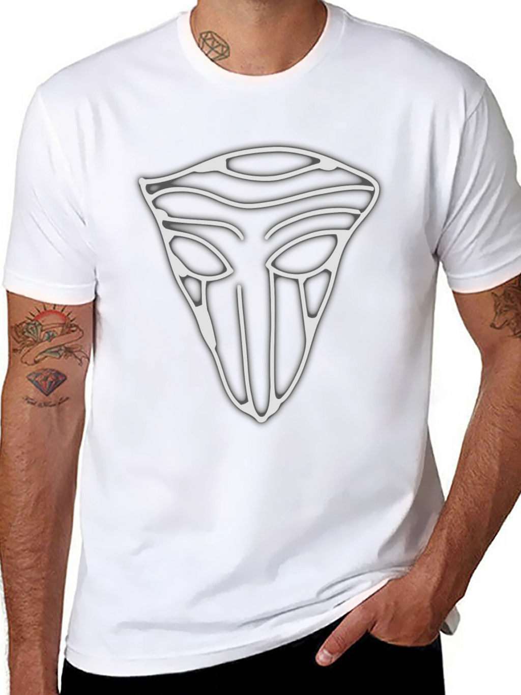 Mystic Mask Graphic Tee - Stylish Mens Black T-Shirt