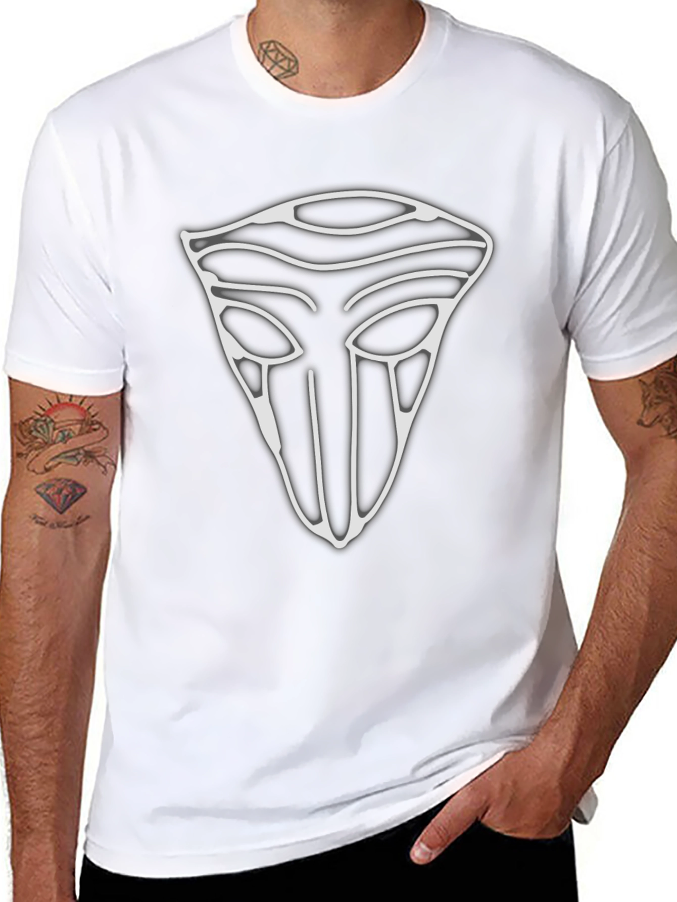 Mystic Mask Graphic Tee - Stylish Mens Black T-Shirt