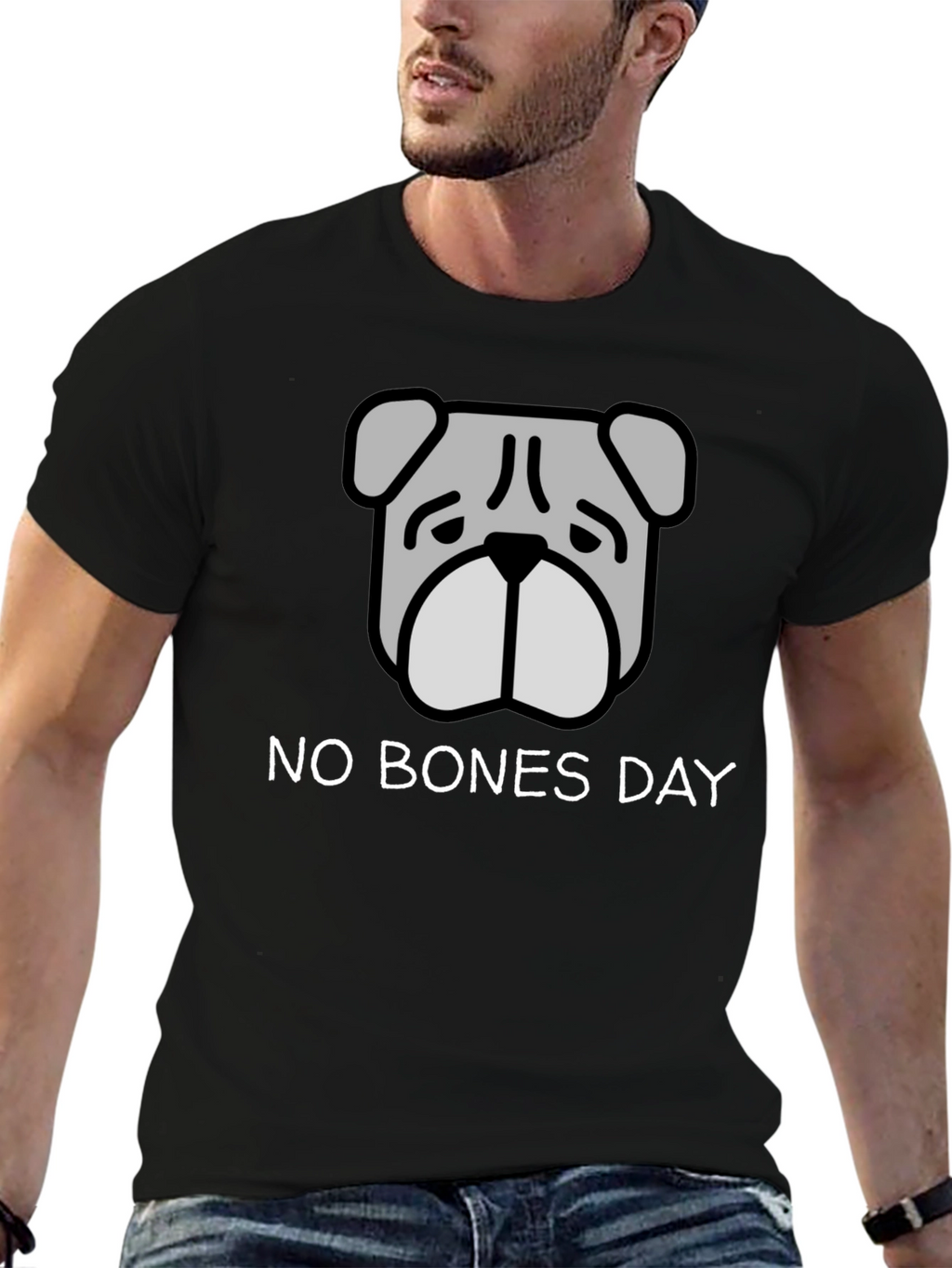 No Bones Day T-Shirt - Bulldog Graphic Tee