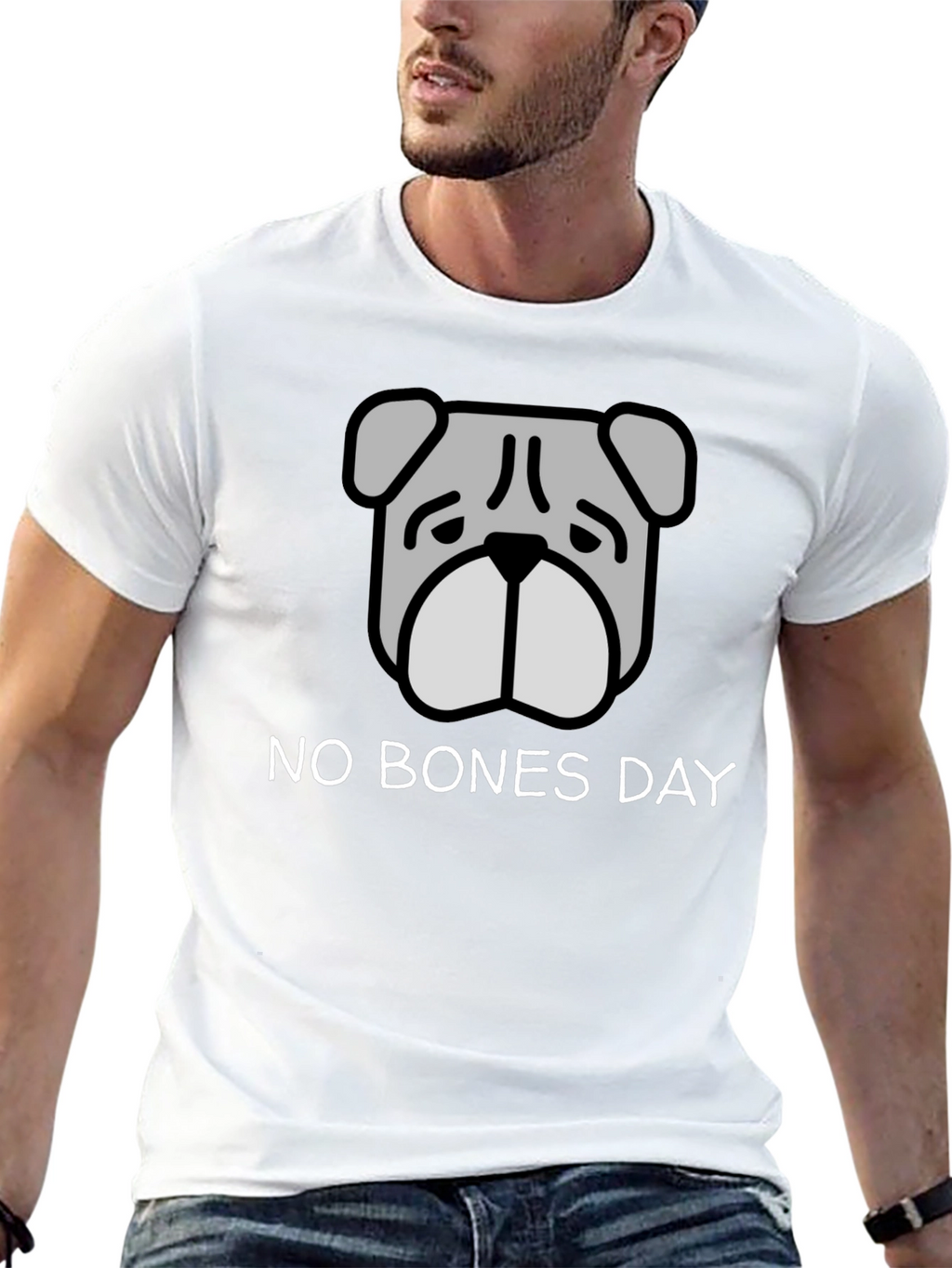 No Bones Day T-Shirt - Bulldog Graphic Tee