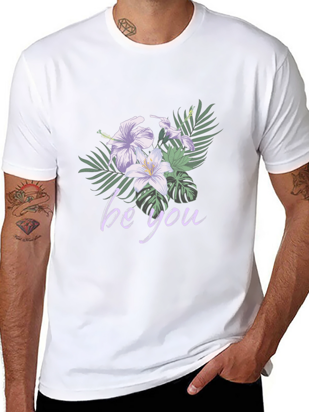 Floral Be You Black Graphic Tee