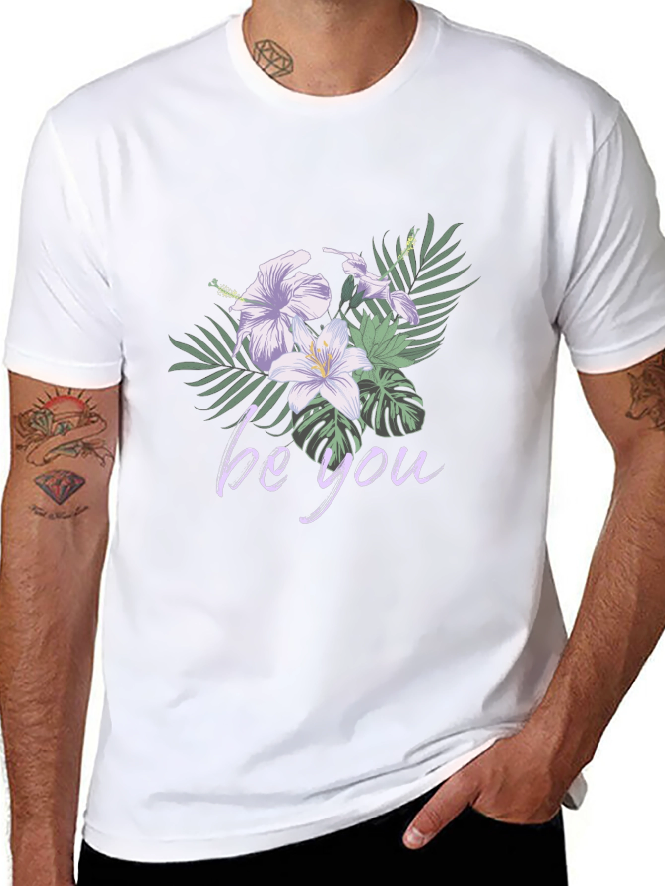 Floral Be You Black Graphic Tee
