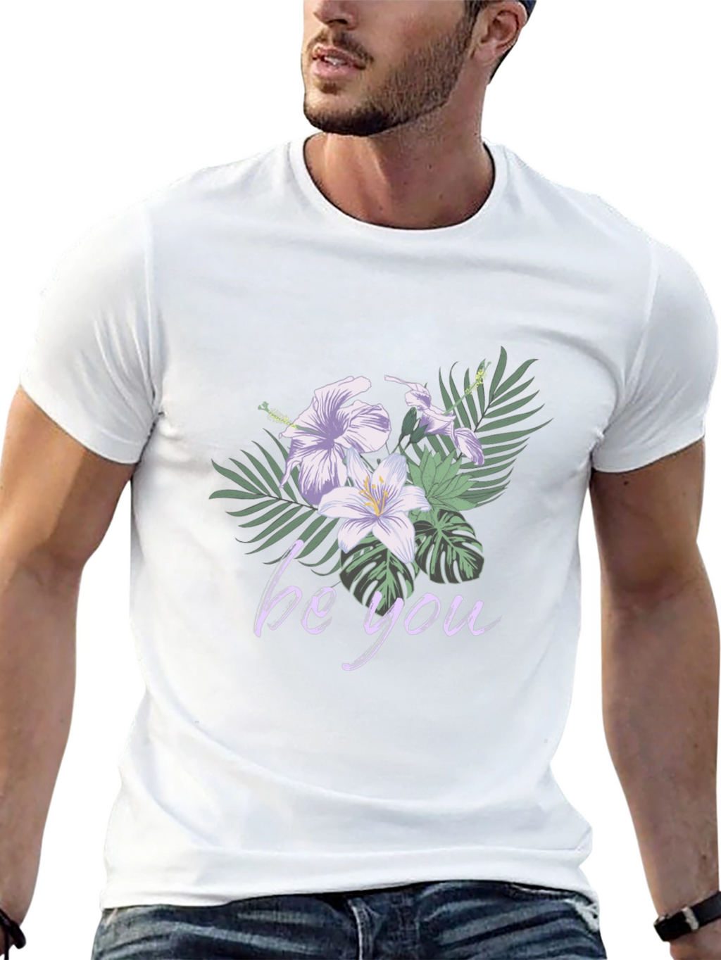 Floral Be You Black Graphic Tee
