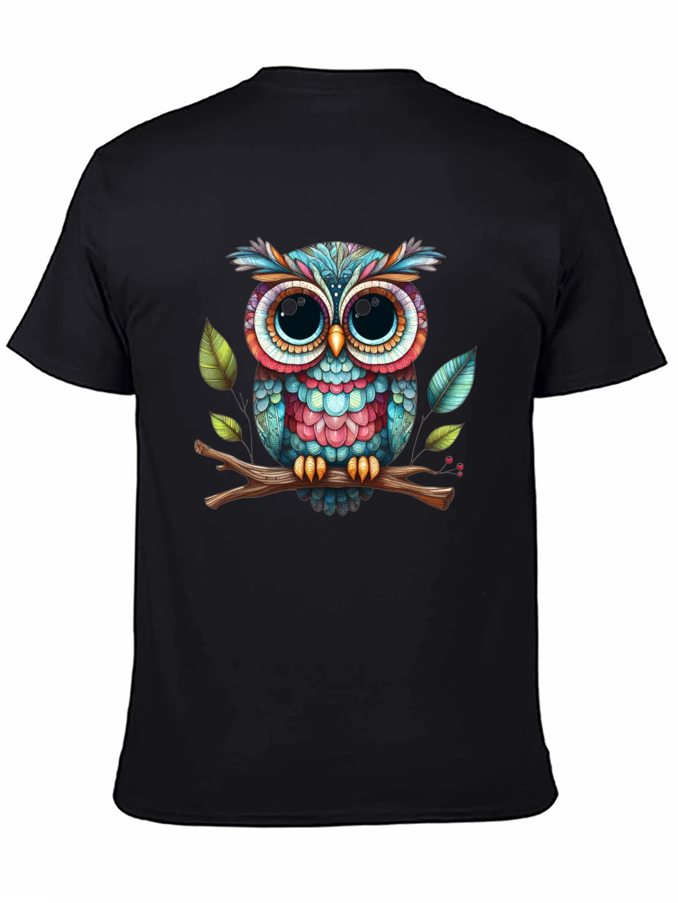 Colorful Owl Graphic Tee - Unique Design Soft Fabric