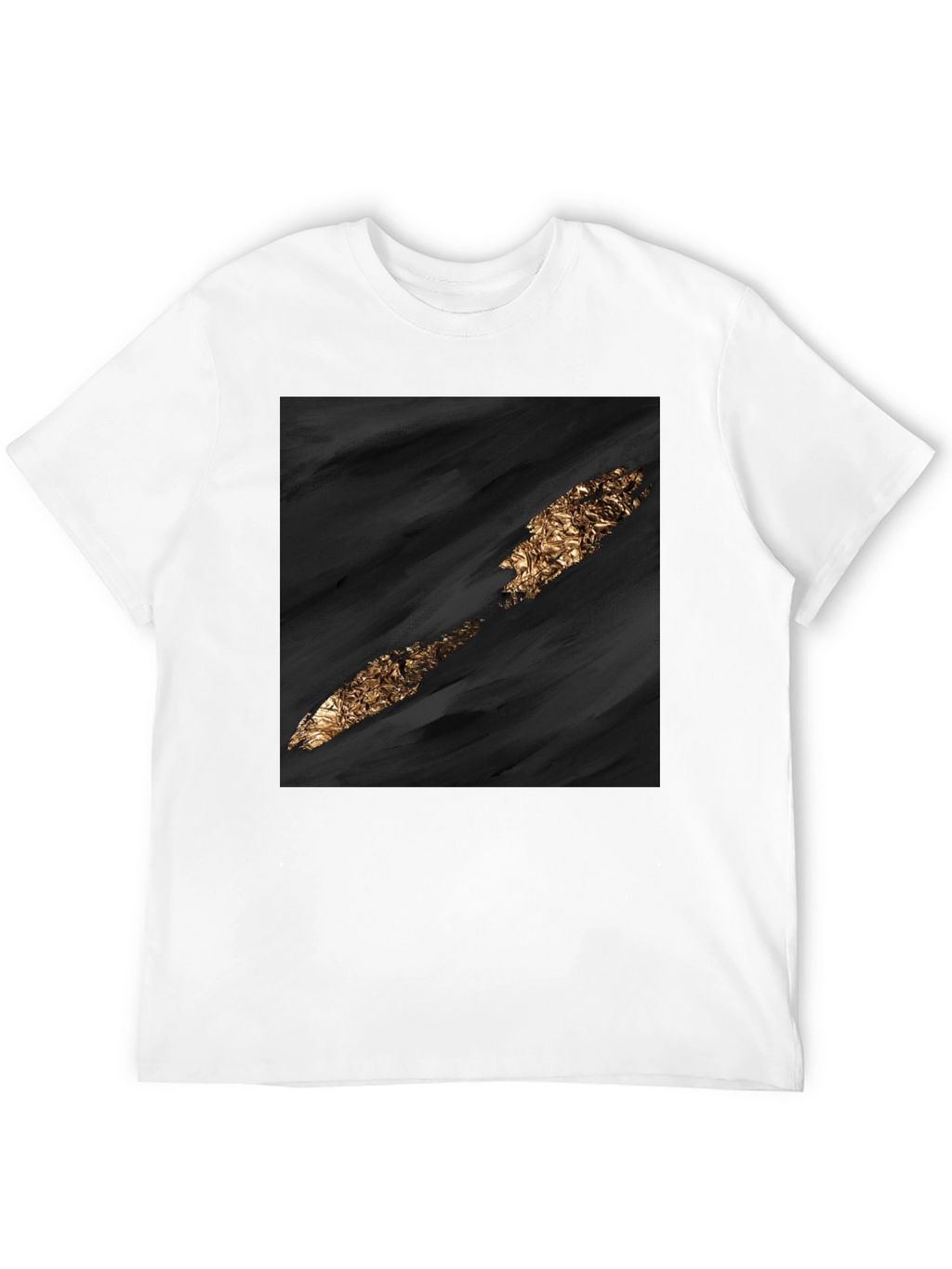 Abstract Gold Slash Black T-Shirt
