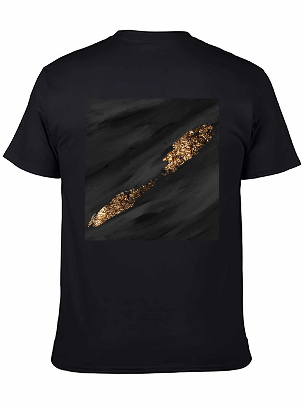 Abstract Gold Slash Black T-Shirt