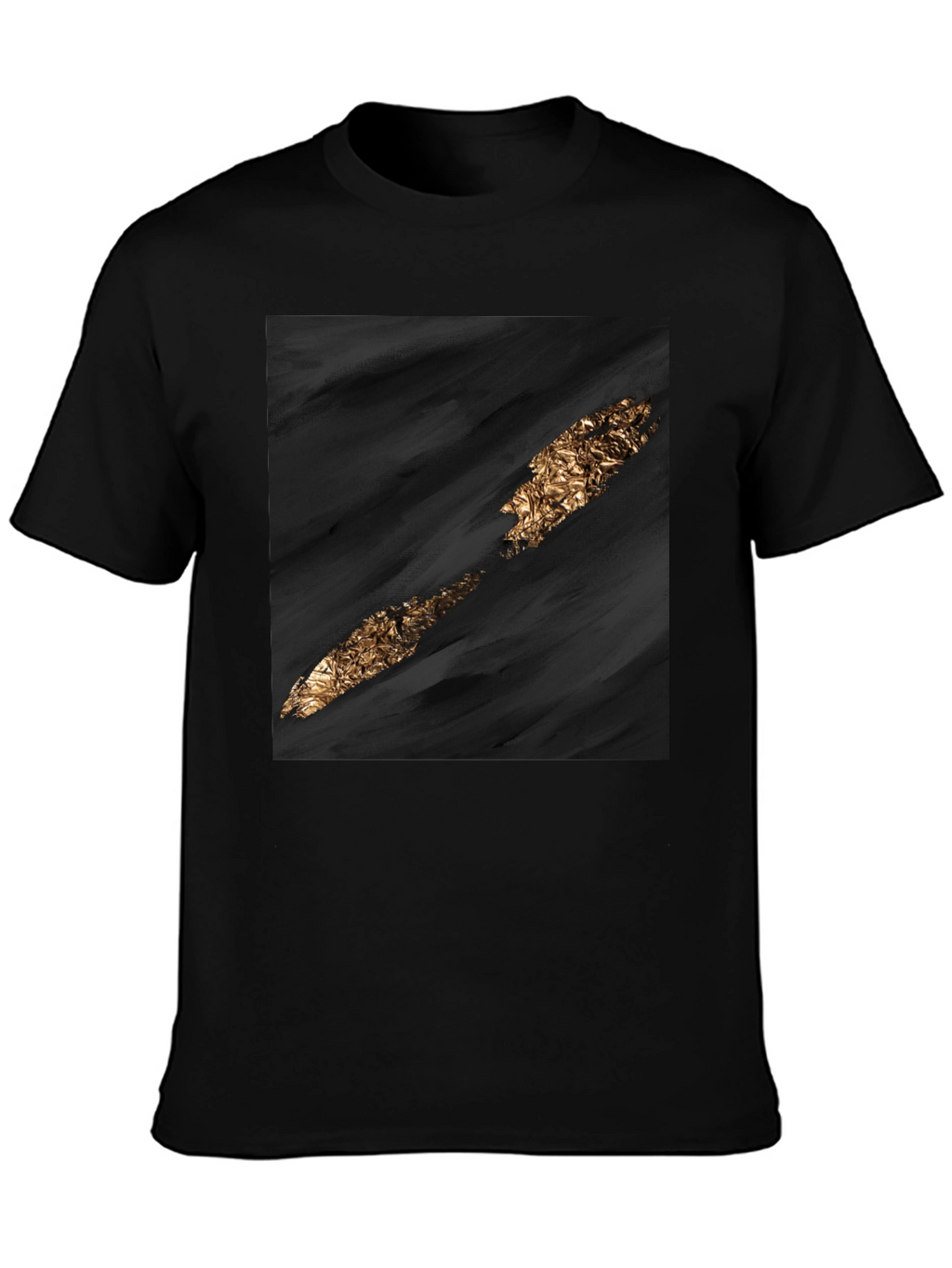 Abstract Gold Slash Black T-Shirt