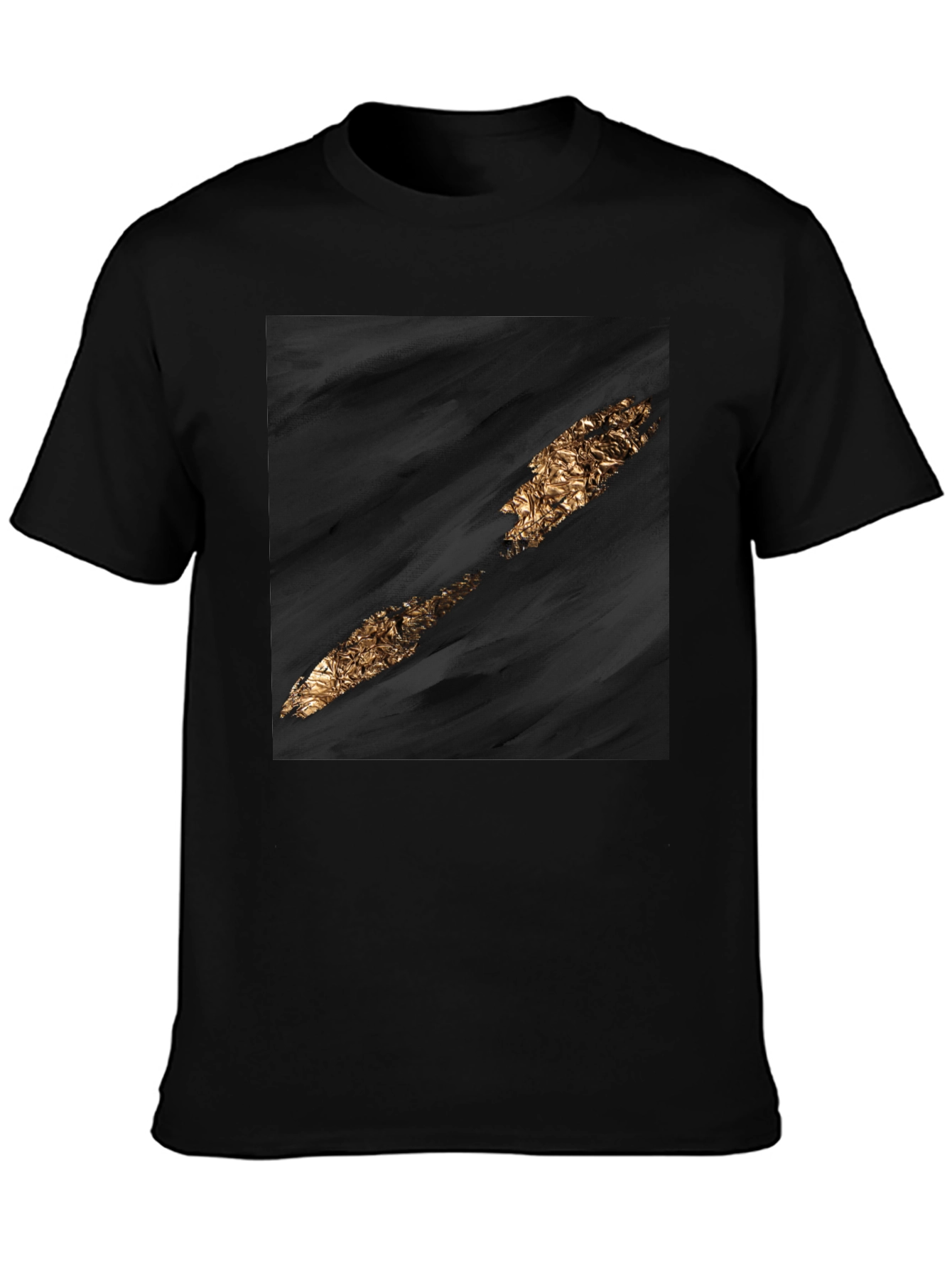 Abstract Gold Slash Black T-Shirt