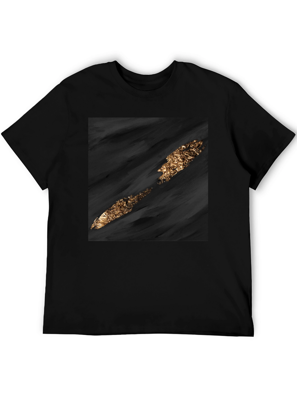 Abstract Gold Slash Black T-Shirt