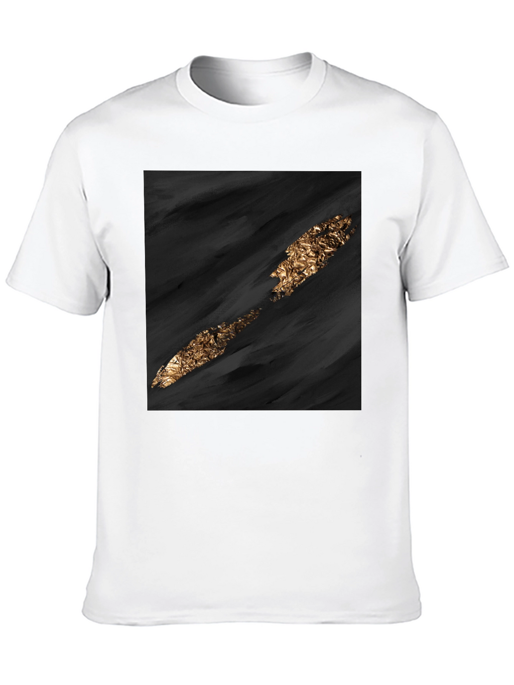 Abstract Gold Slash Black T-Shirt