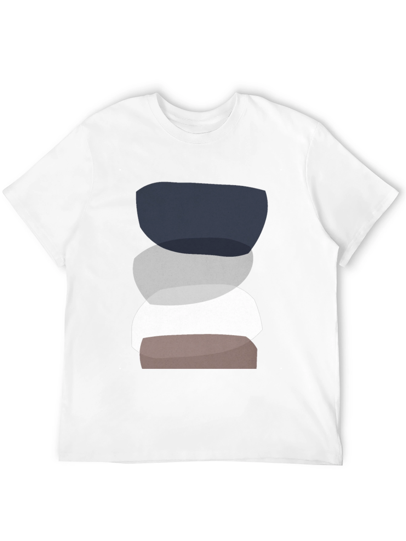 Abstract Stacking Stone Graphic Tee - Modern Casual Shirt