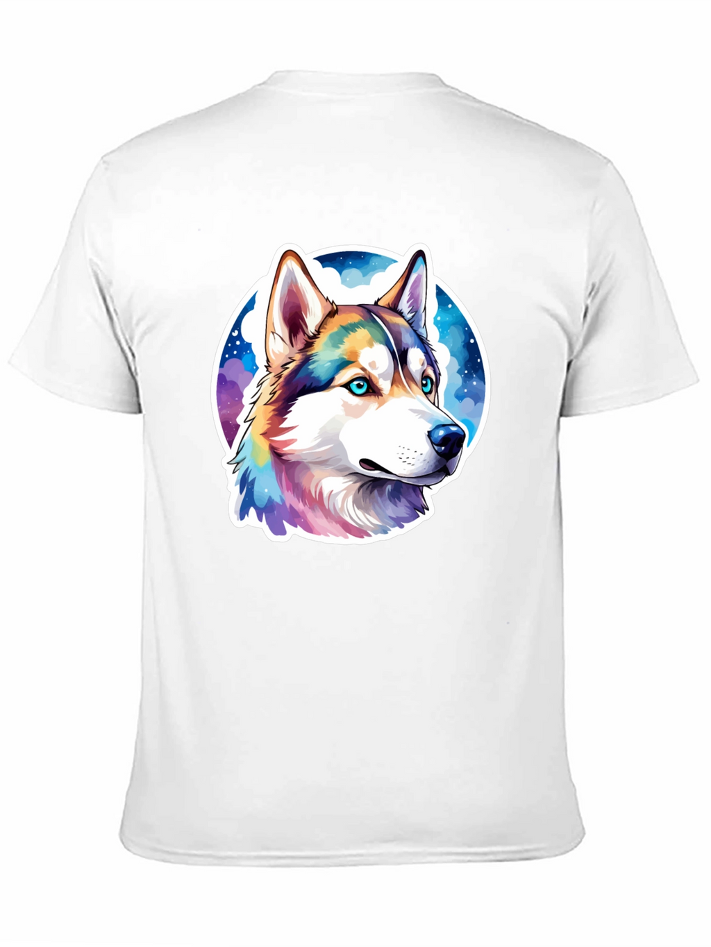 Husky Dog Graphic Print Black T-Shirt
