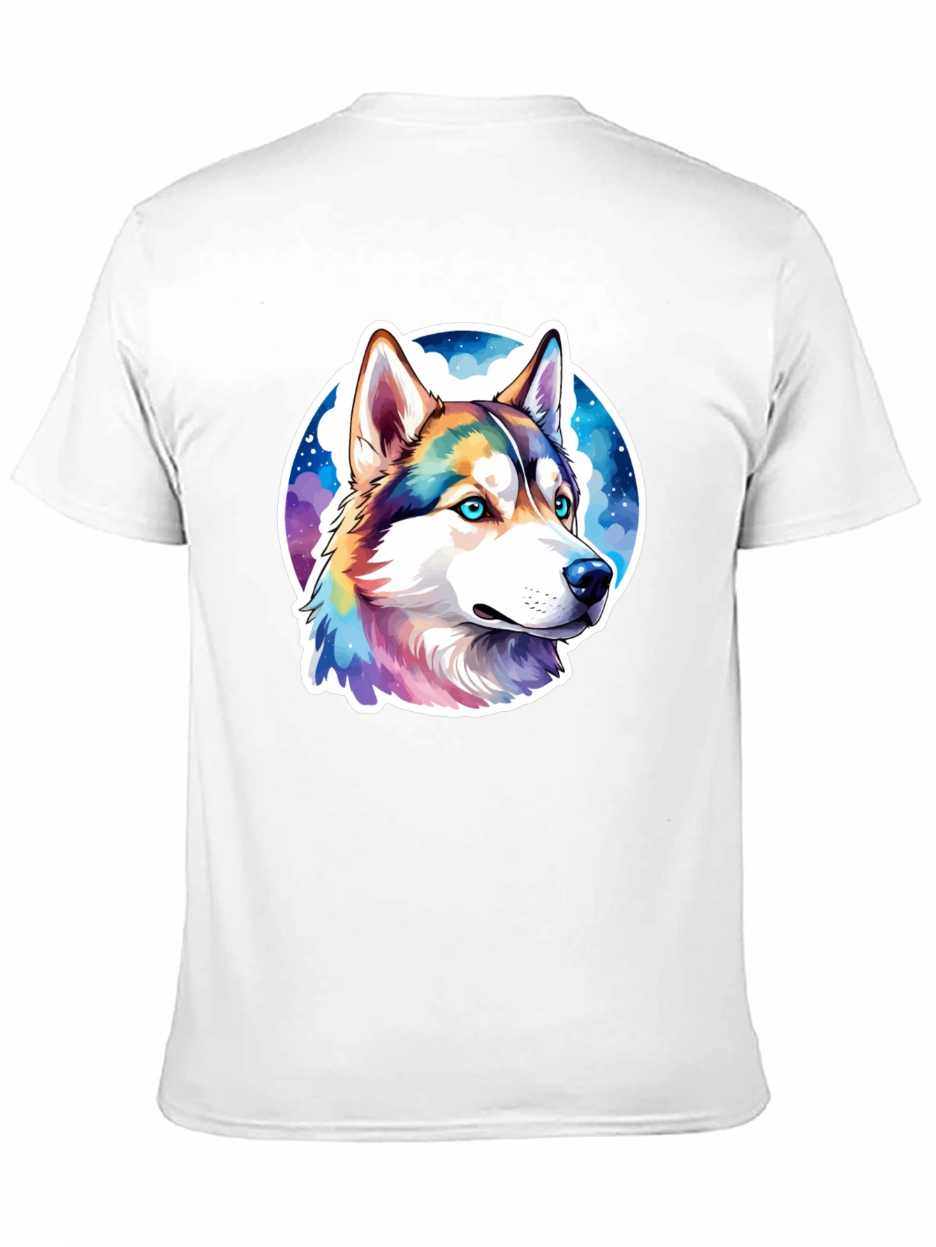 Husky Dog Graphic Print Black T-Shirt