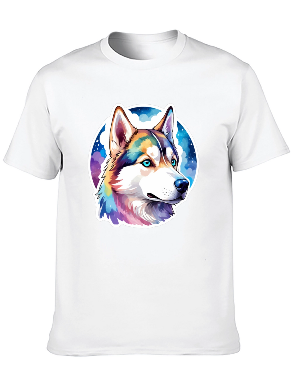 Husky Dog Graphic Print Black T-Shirt