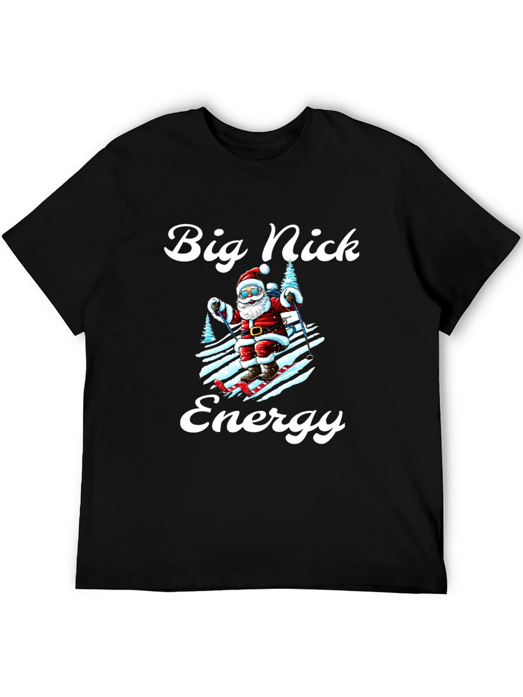 Big Nick Energy Santa Skiing Graphic Tee