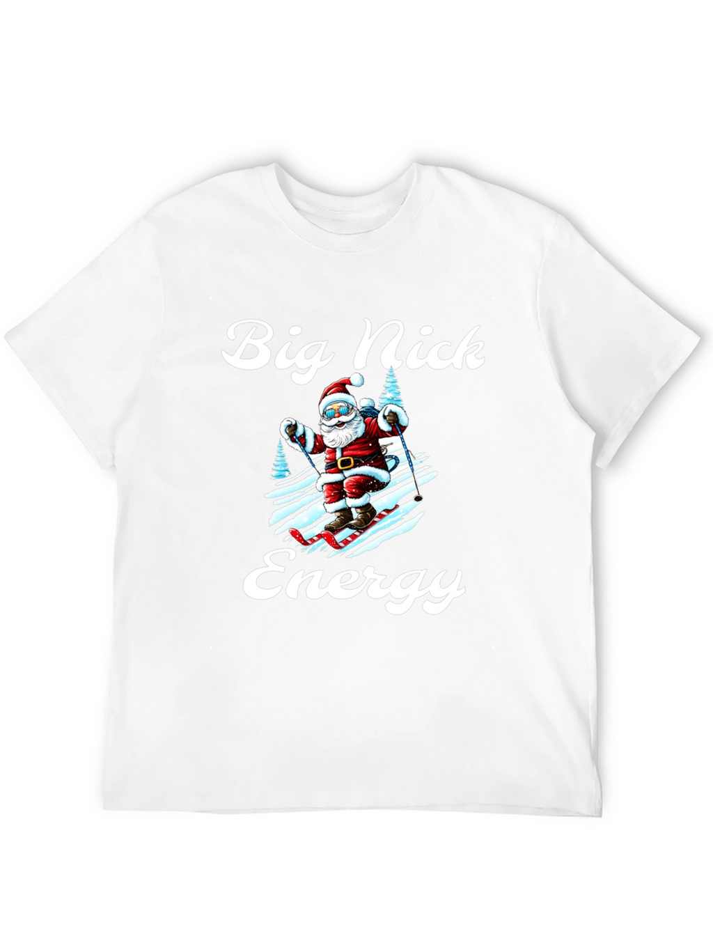 Big Nick Energy Santa Skiing Graphic Tee