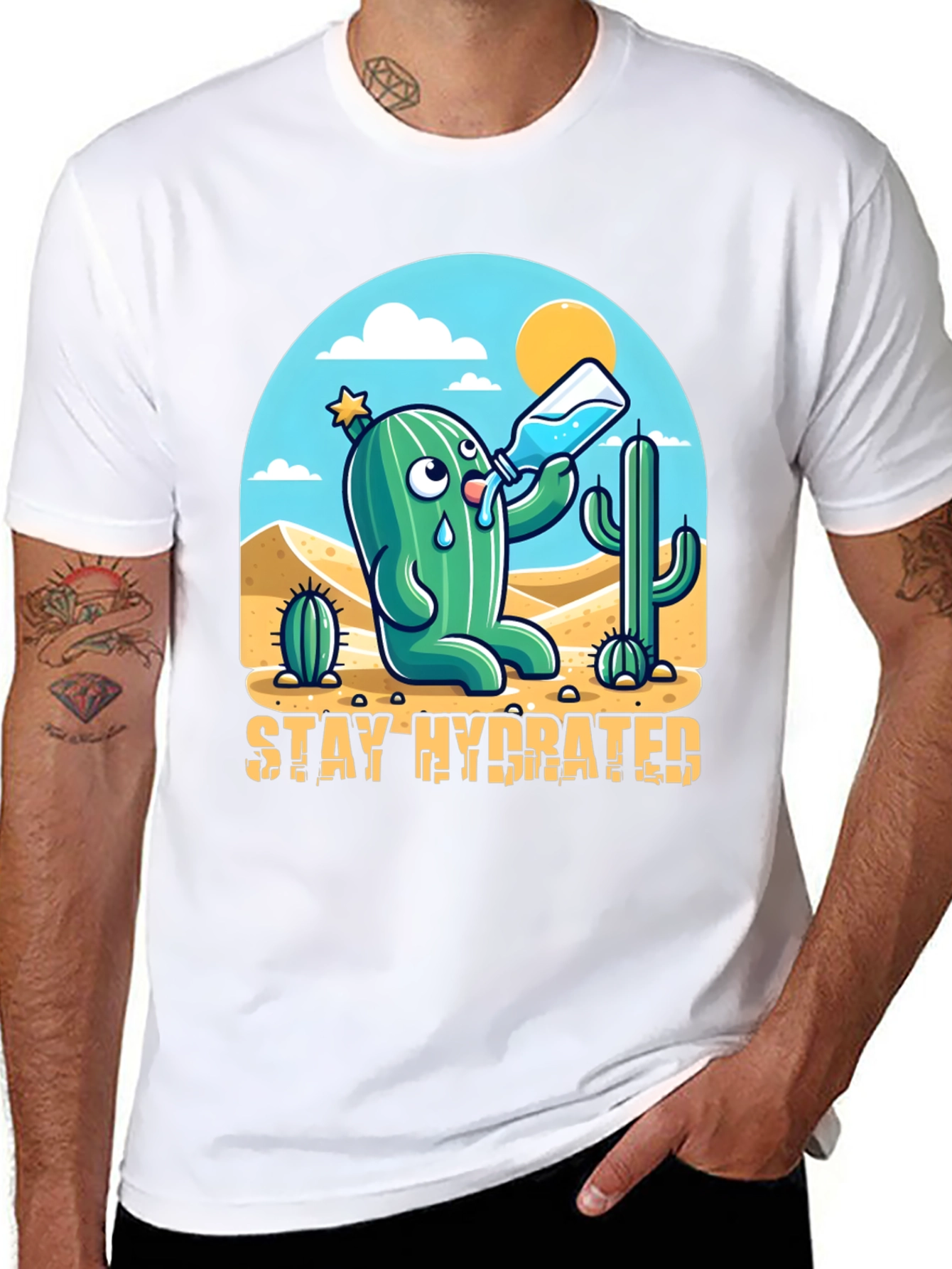 Stay Hydrated Cactus Graphic Tee