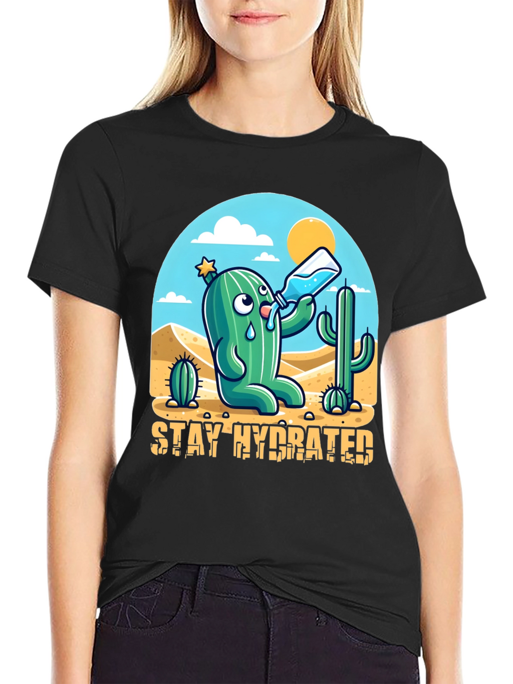 Stay Hydrated Cactus Graphic Tee
