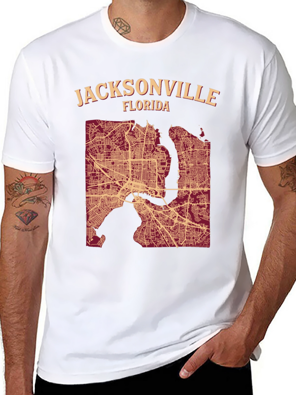 Jacksonville Florida Map T-Shirt