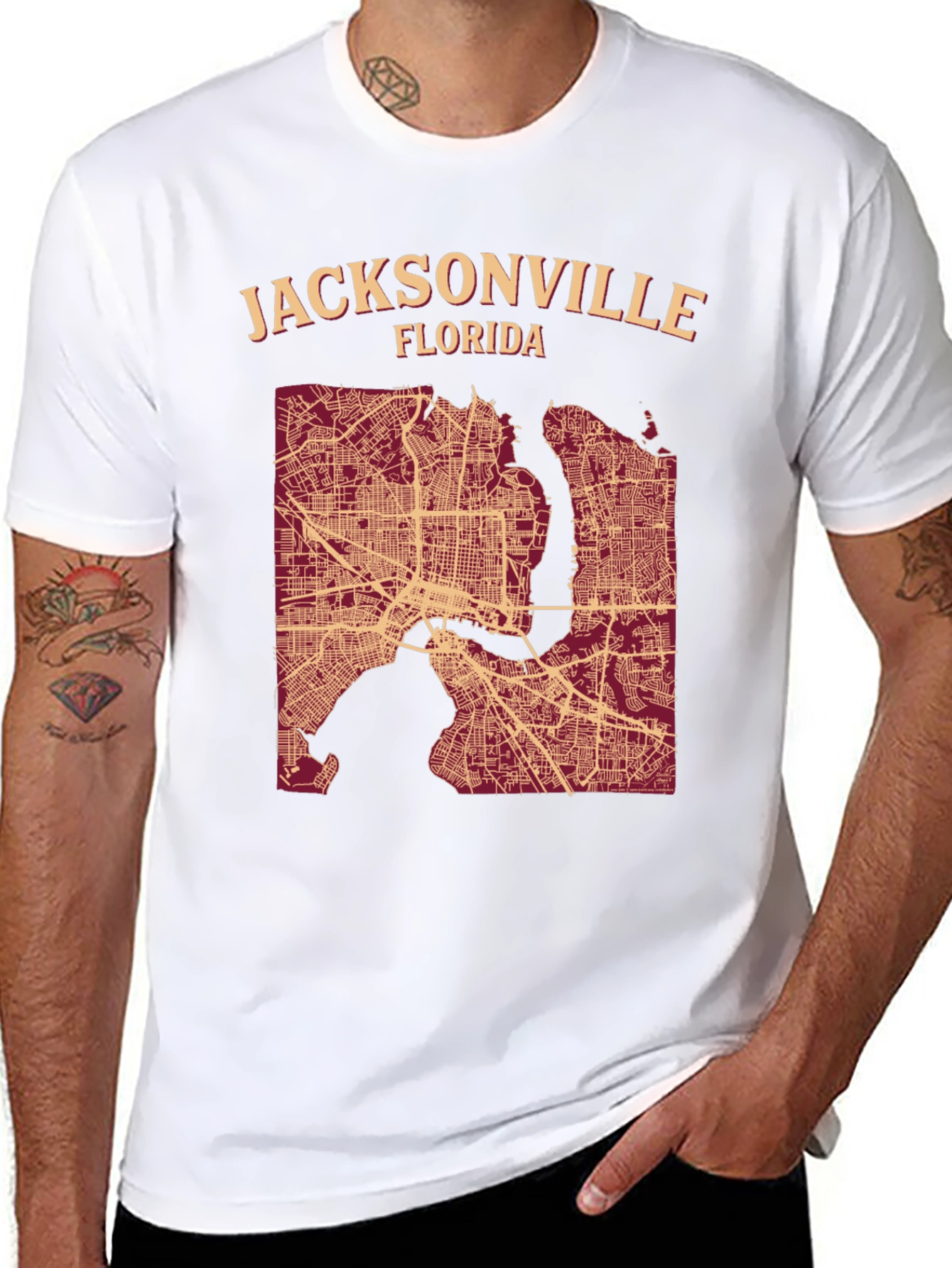 Jacksonville Florida Map T-Shirt