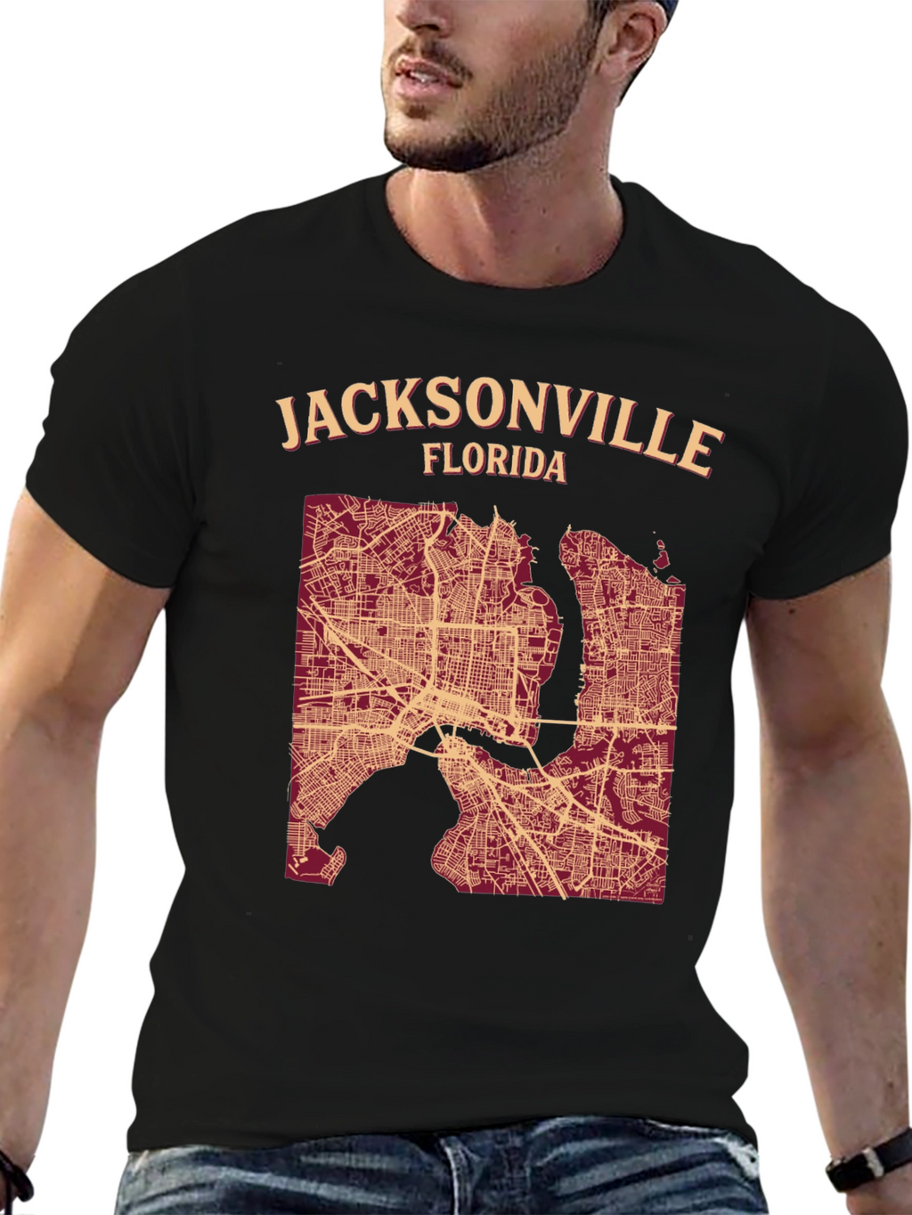 Jacksonville Florida Map T-Shirt