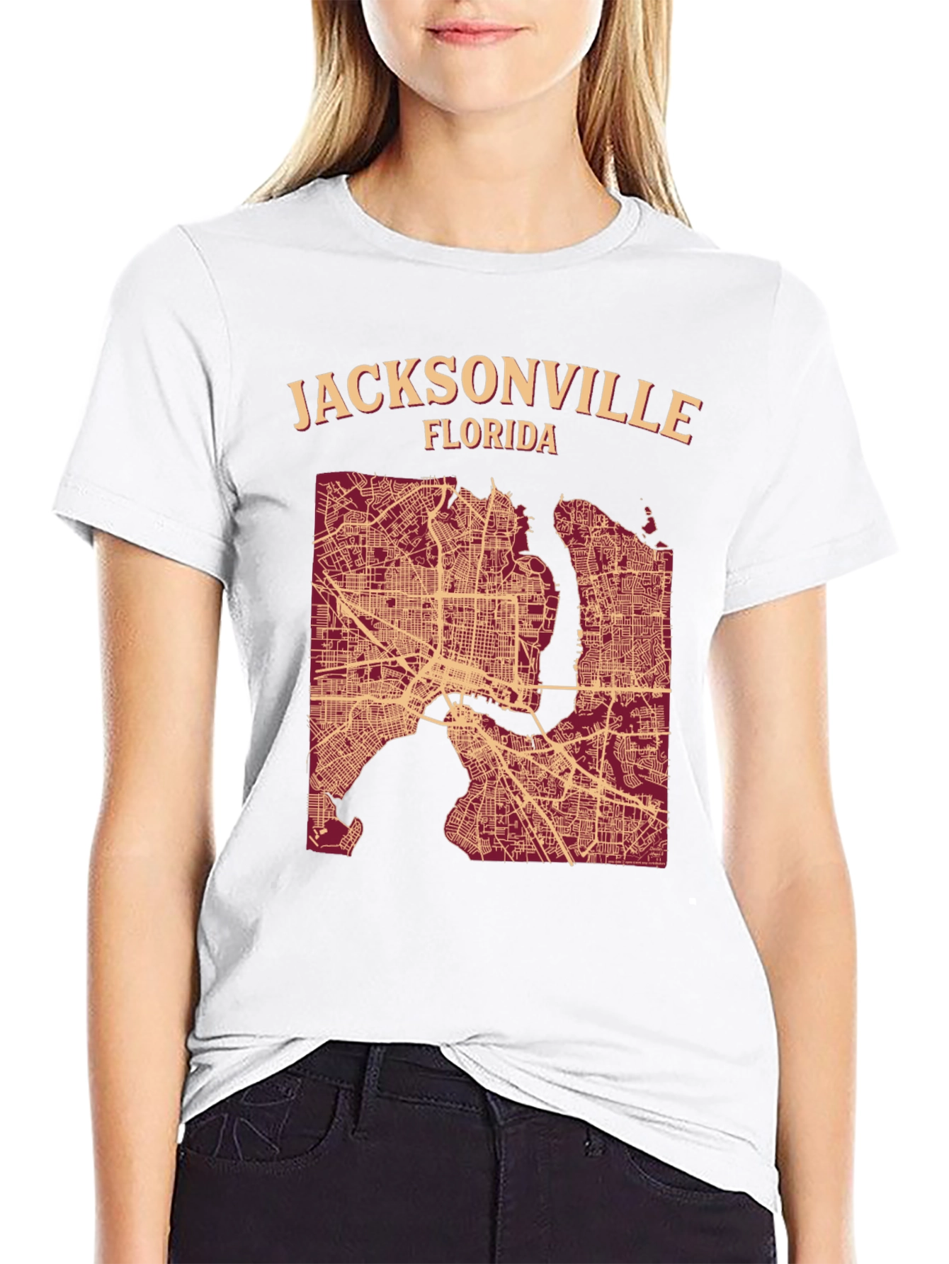 Jacksonville Florida Map T-Shirt