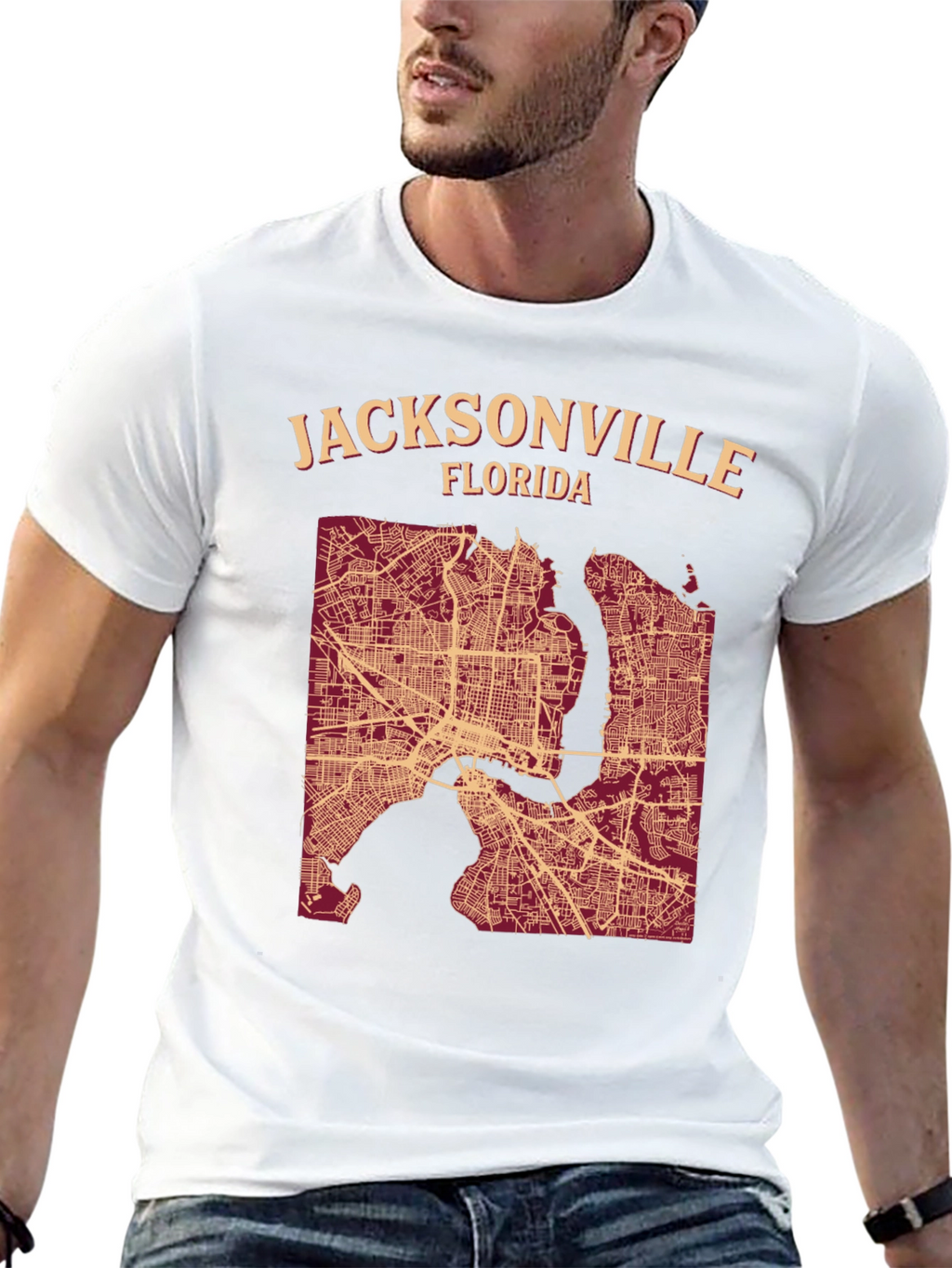 Jacksonville Florida Map T-Shirt