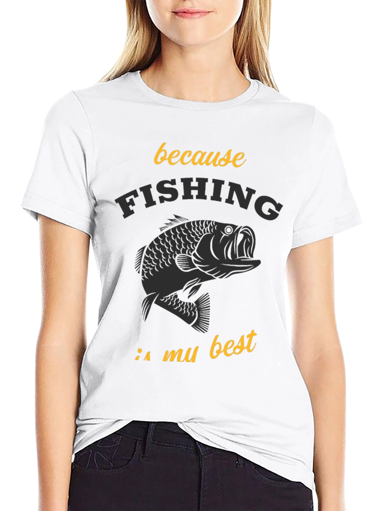 Fishing is My Best Black Graphic Tee