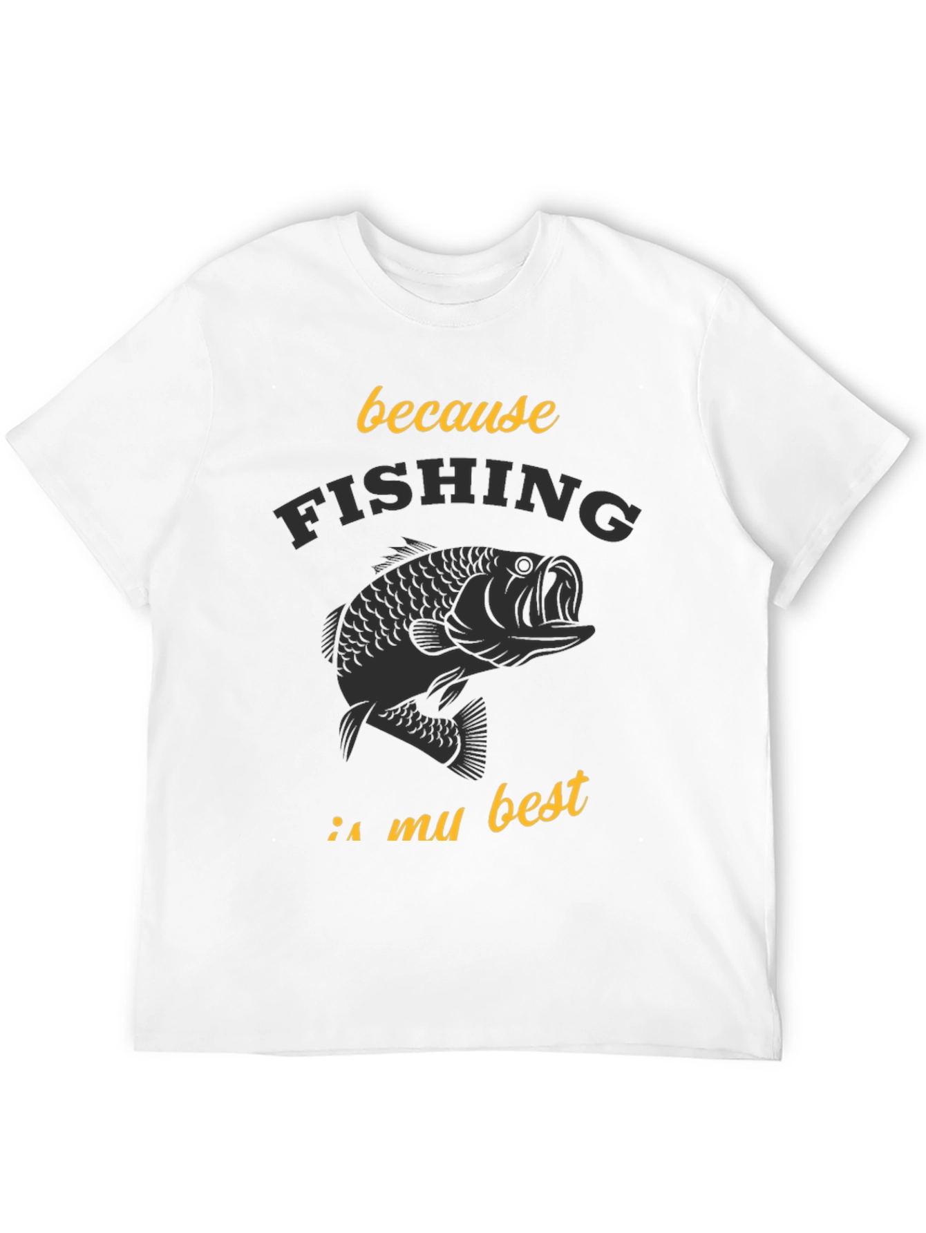 Fishing is My Best Black Graphic Tee