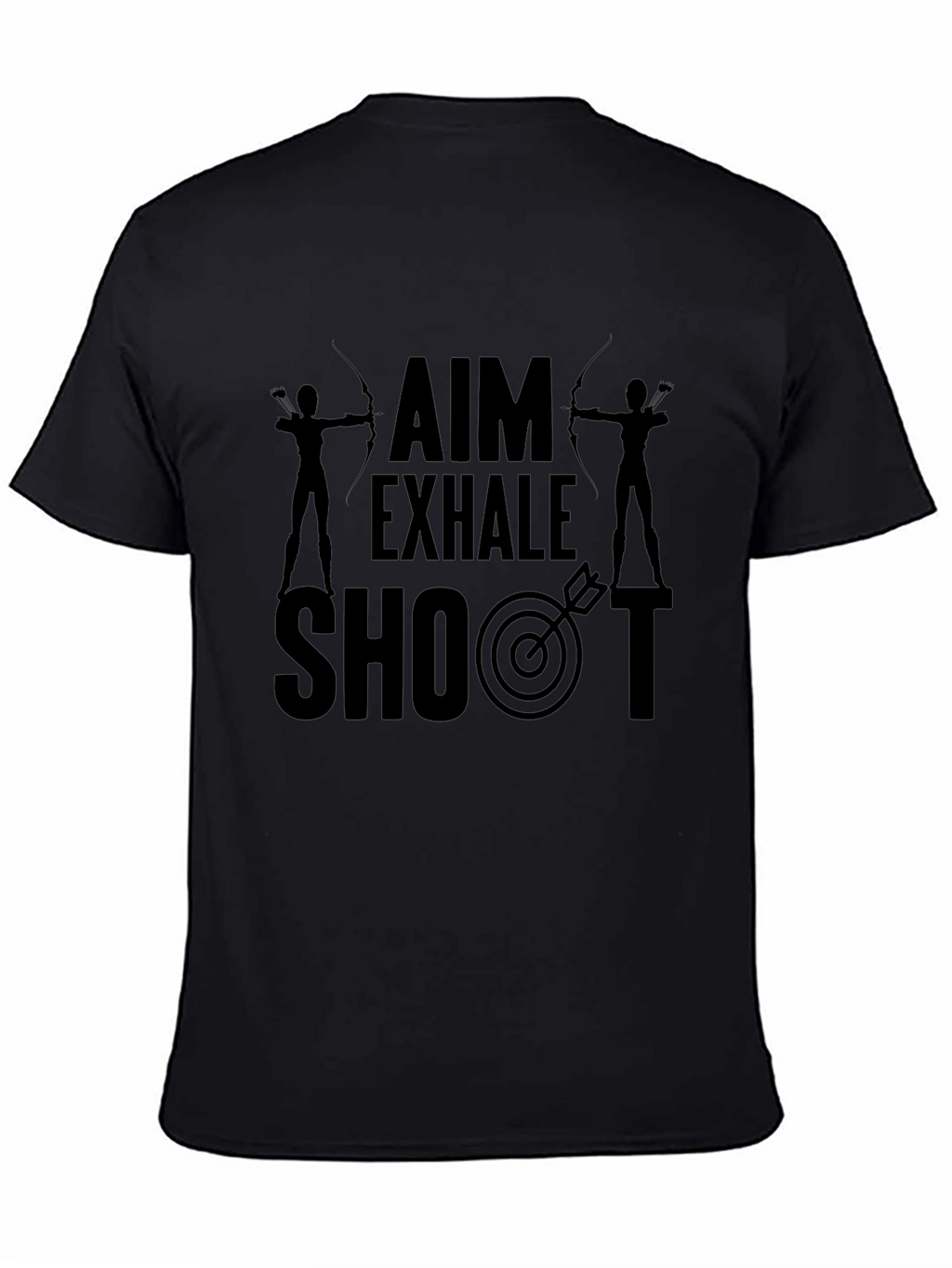 Archery Aim Exhale Shoot Black Graphic T-Shirt