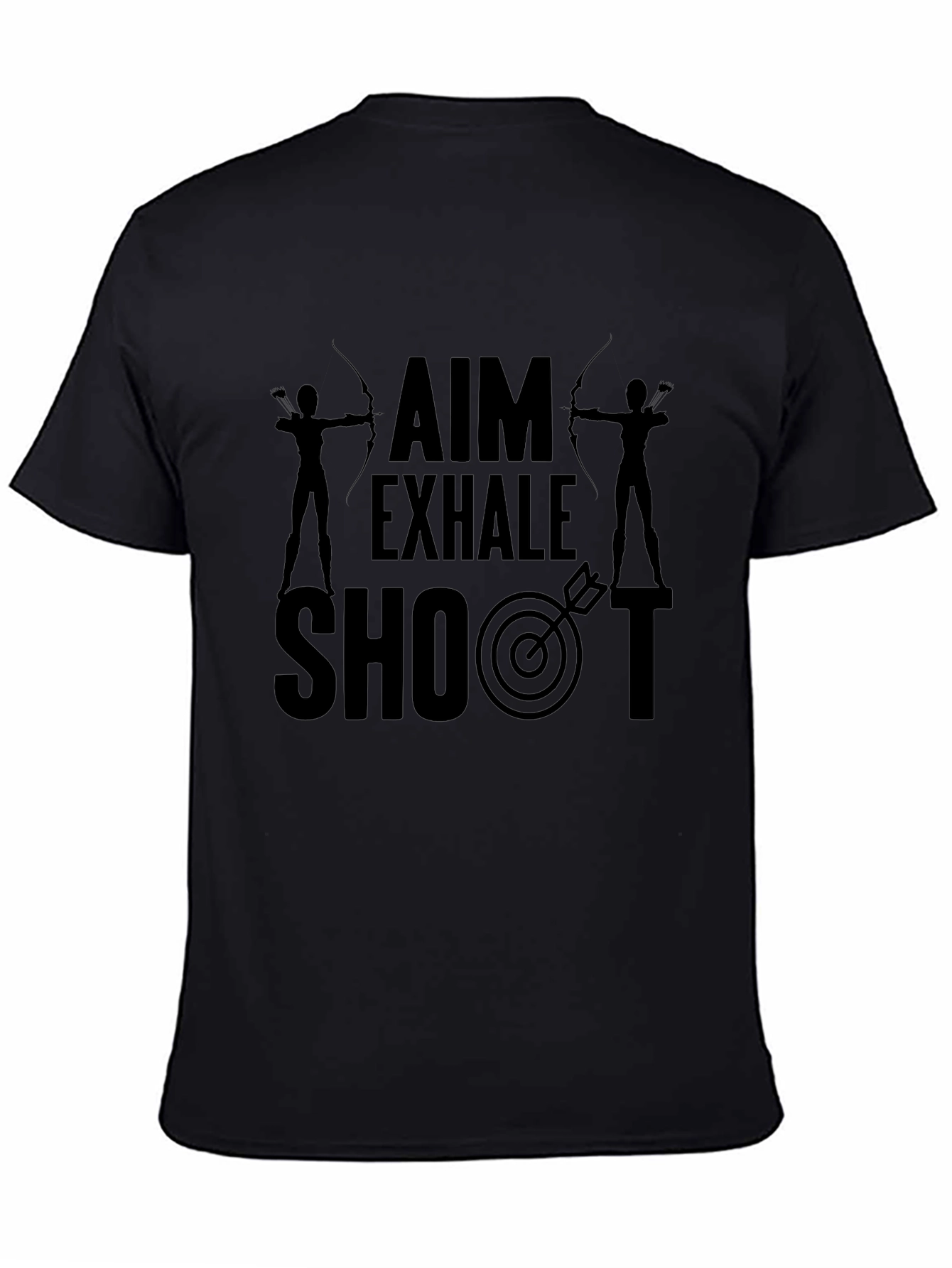 Archery Aim Exhale Shoot Black Graphic T-Shirt