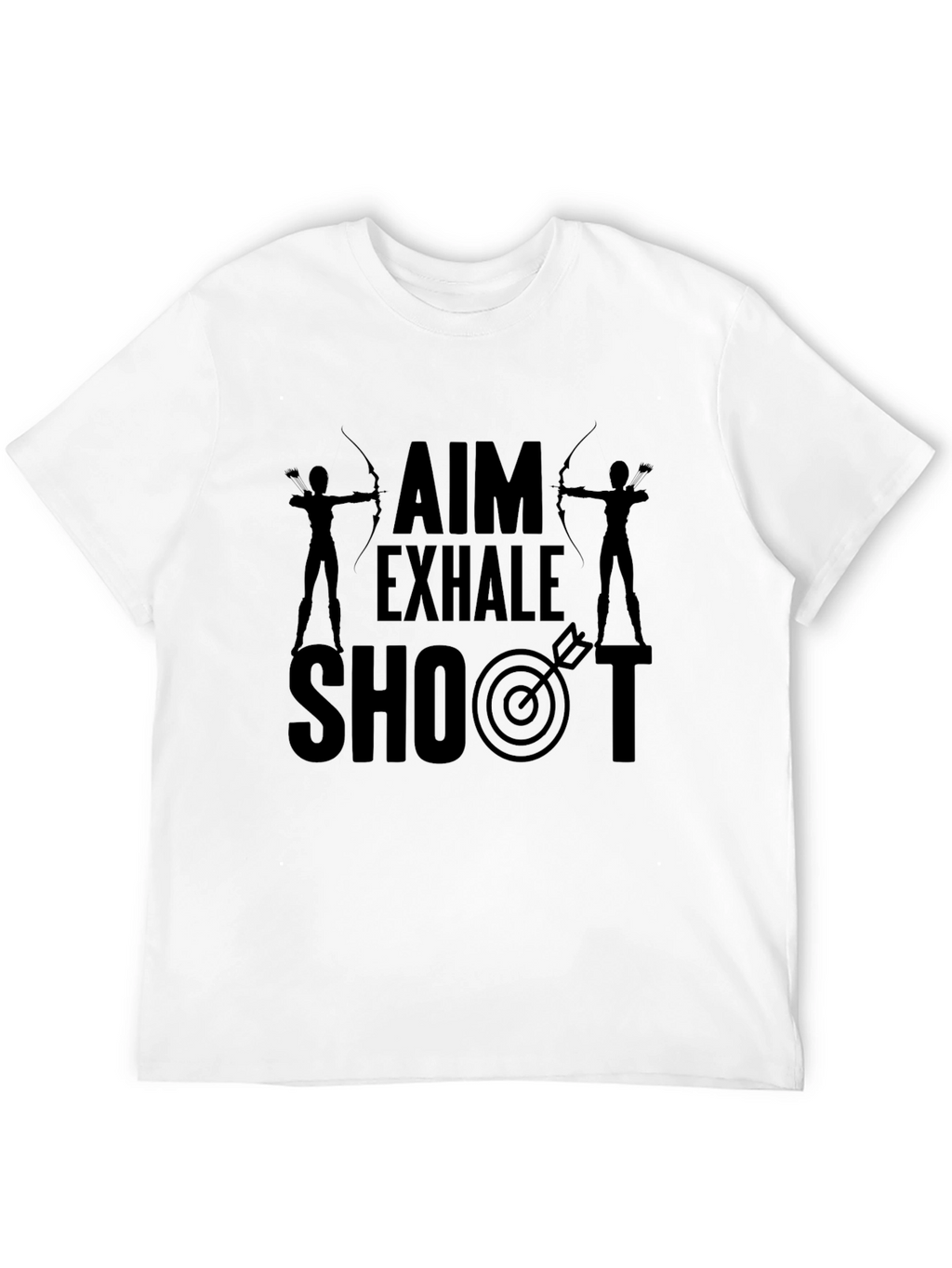 Archery Aim Exhale Shoot Black Graphic T-Shirt
