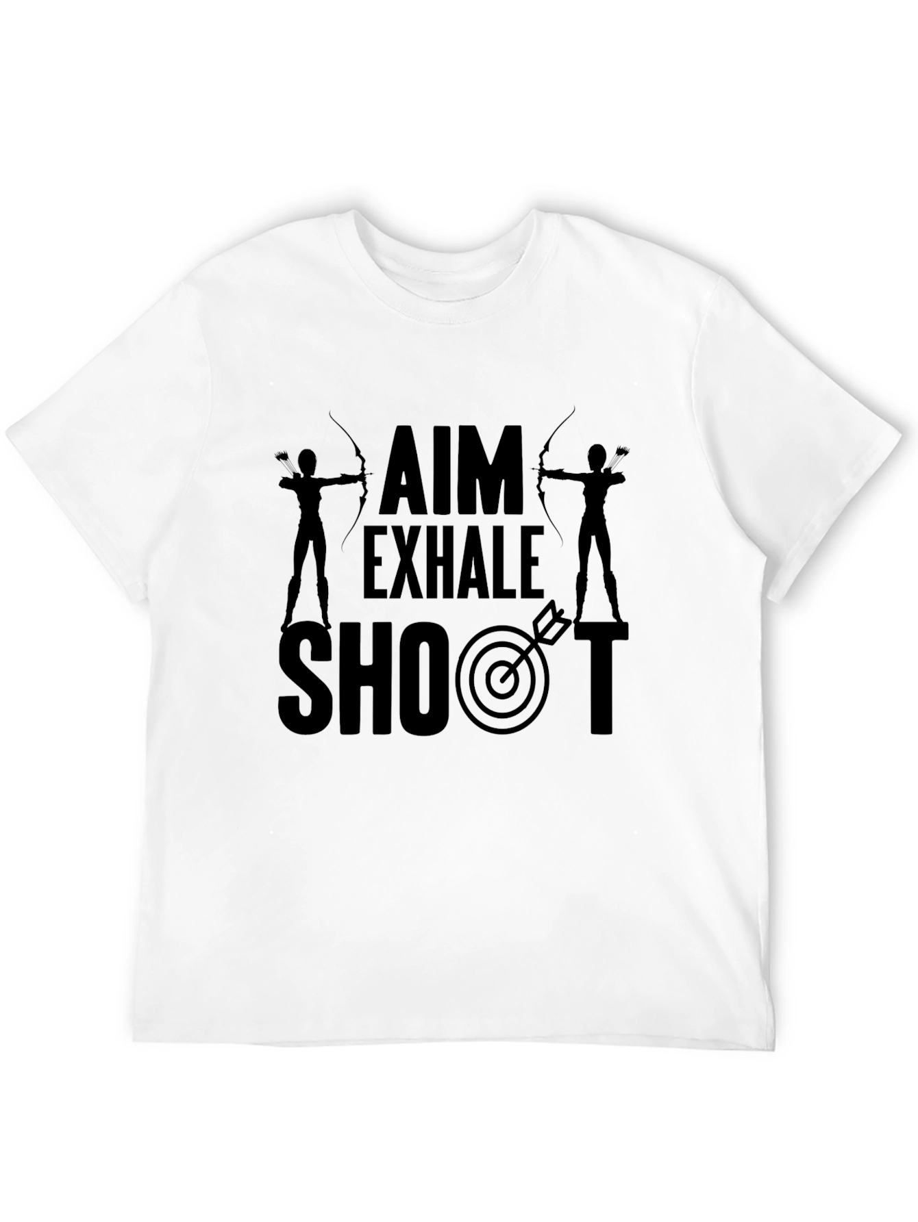 Archery Aim Exhale Shoot Black Graphic T-Shirt