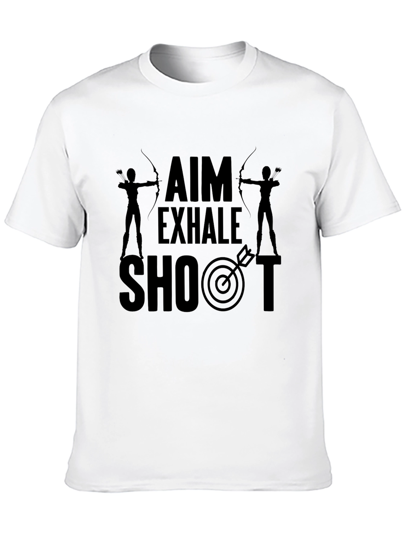 Archery Aim Exhale Shoot Black Graphic T-Shirt