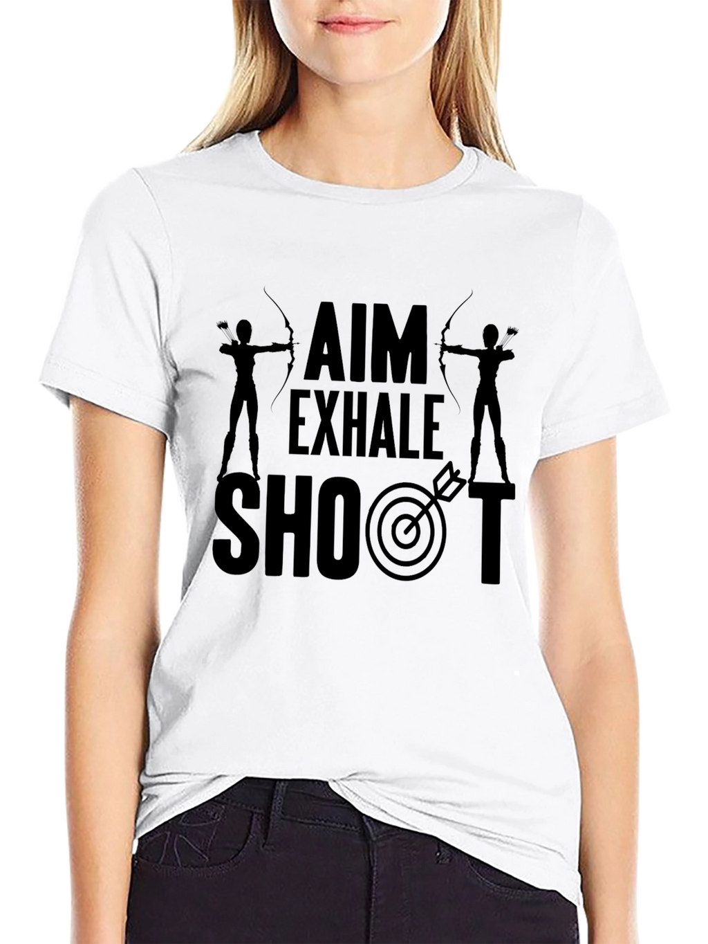 Archery Aim Exhale Shoot Black Graphic T-Shirt