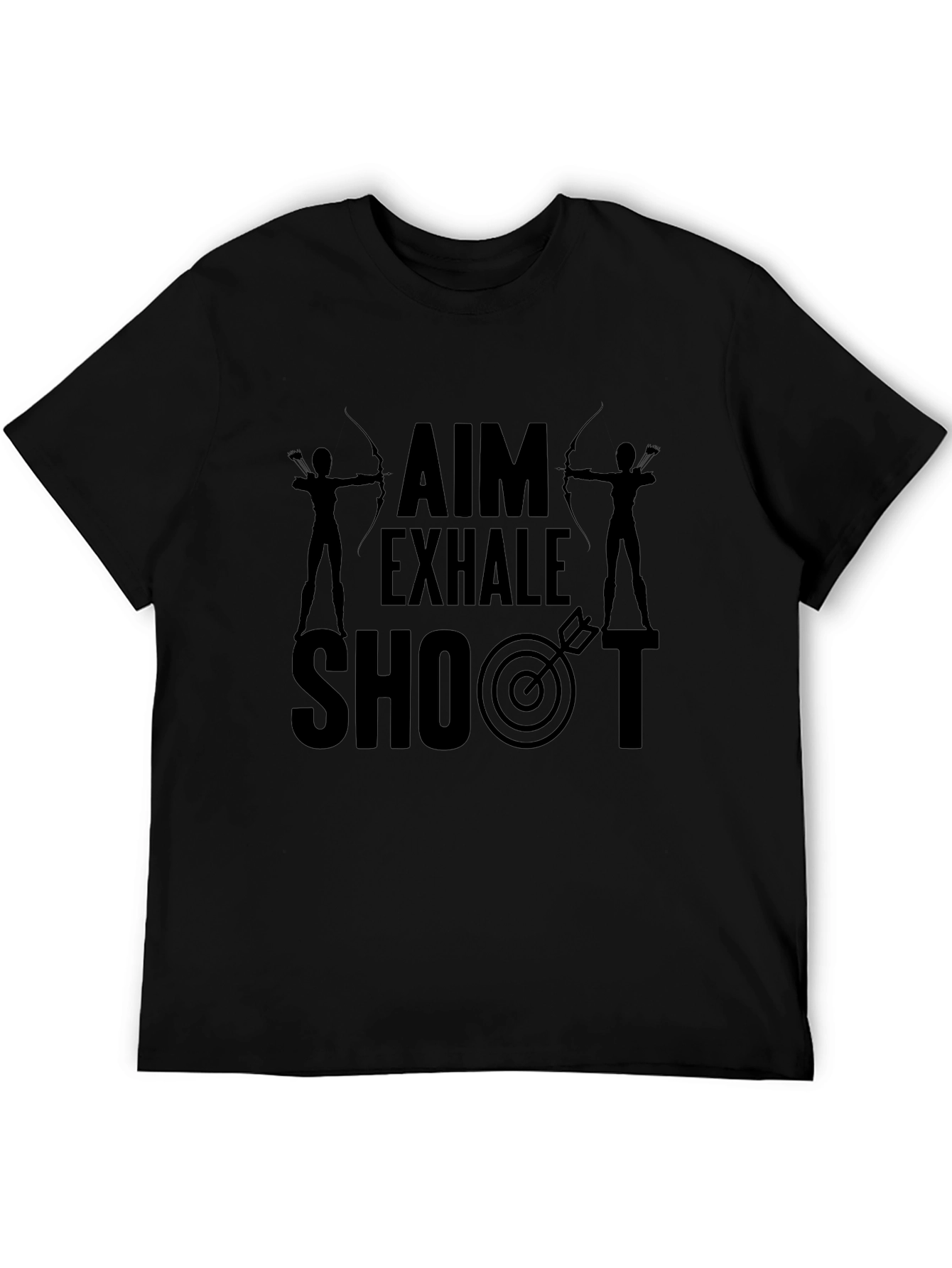 Archery Aim Exhale Shoot Black Graphic T-Shirt