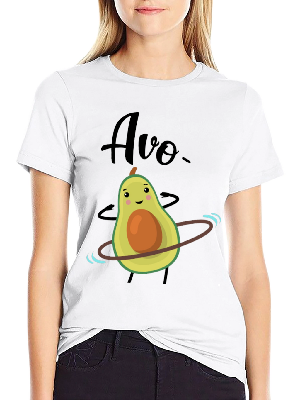 Funny Avocado Hula Hoop Graphic T-Shirt